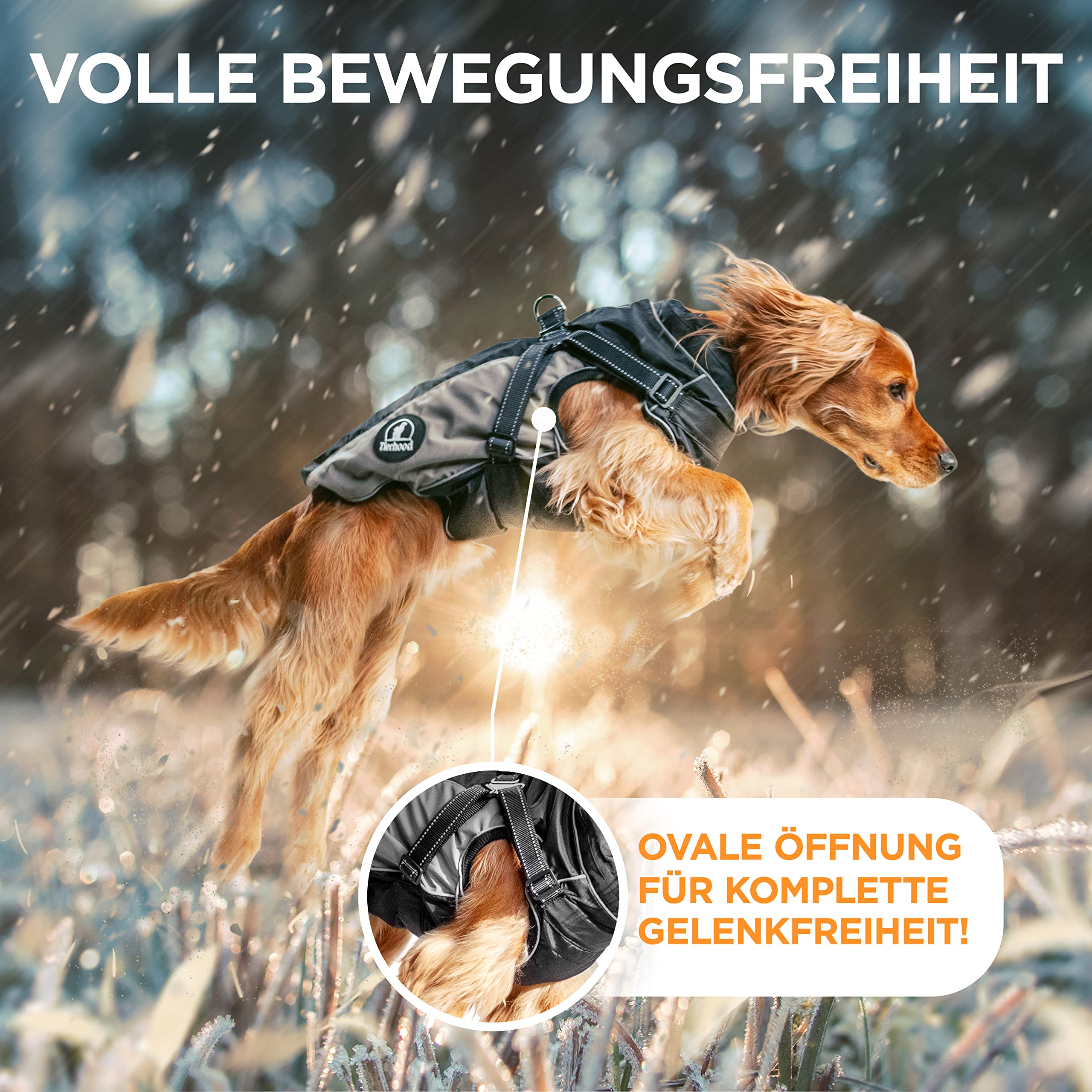 Tierhood Impermeabile per cani – Cappotto impermeabile – Giacca impermeabile riflettente per cani – Cappotto per cani con pettorina impermeabile
