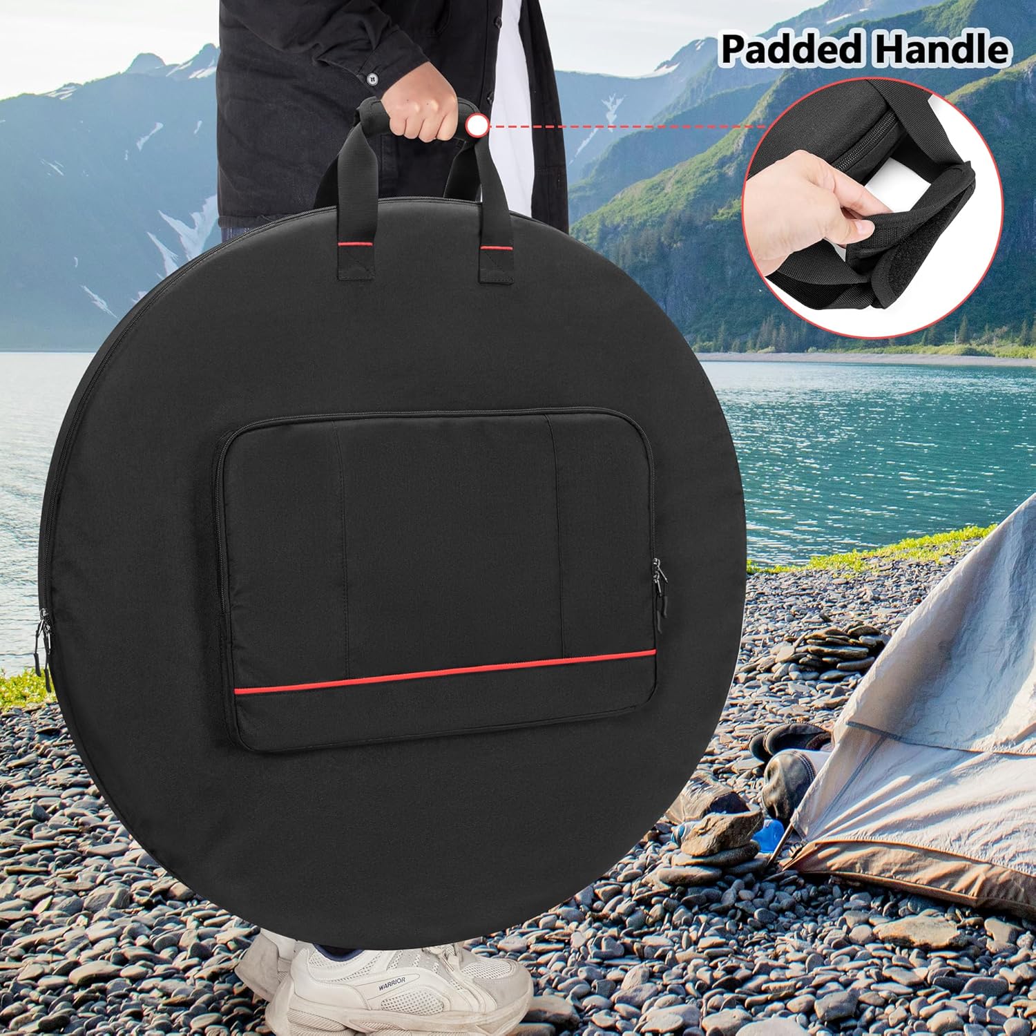 HODRANT Large Heat Deflector Carry Bag, Compatible with Solo Stove Yukon 27" Heat Deflector, Fire Pit Heat Deflector Accessories Bag with Handles, Heat Deflector Carrying Case Dia: 31”, Bag Only