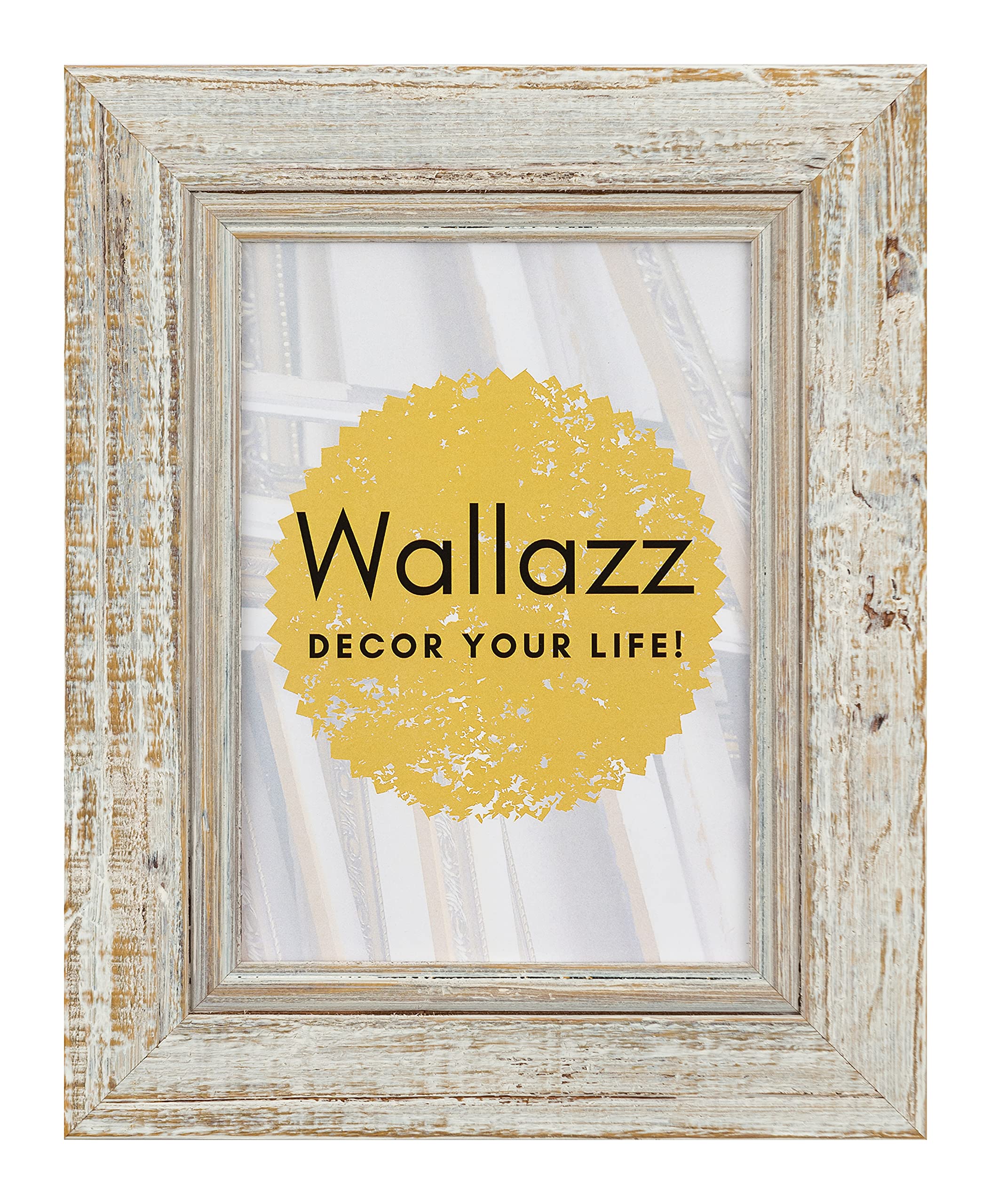 Wallazz Cornice Portafoto in Legno Pregiato - Made in Italy - Vetro Sintetico Infrangibile Crilex - Disponibile in Diverse Varianti - Design Italiano e Qualità Artigianale,24x30cm Sbiancato