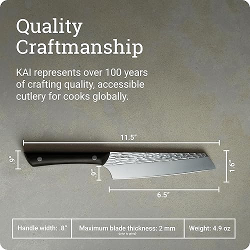 Miniatura 5 de Kai PRO - Cuchillo maestro utilitario de 6.5 pulgadas, cuchillo de cocina japonés afilado a mano, hoja de acero inoxidable japonés AUS6M, mango POM