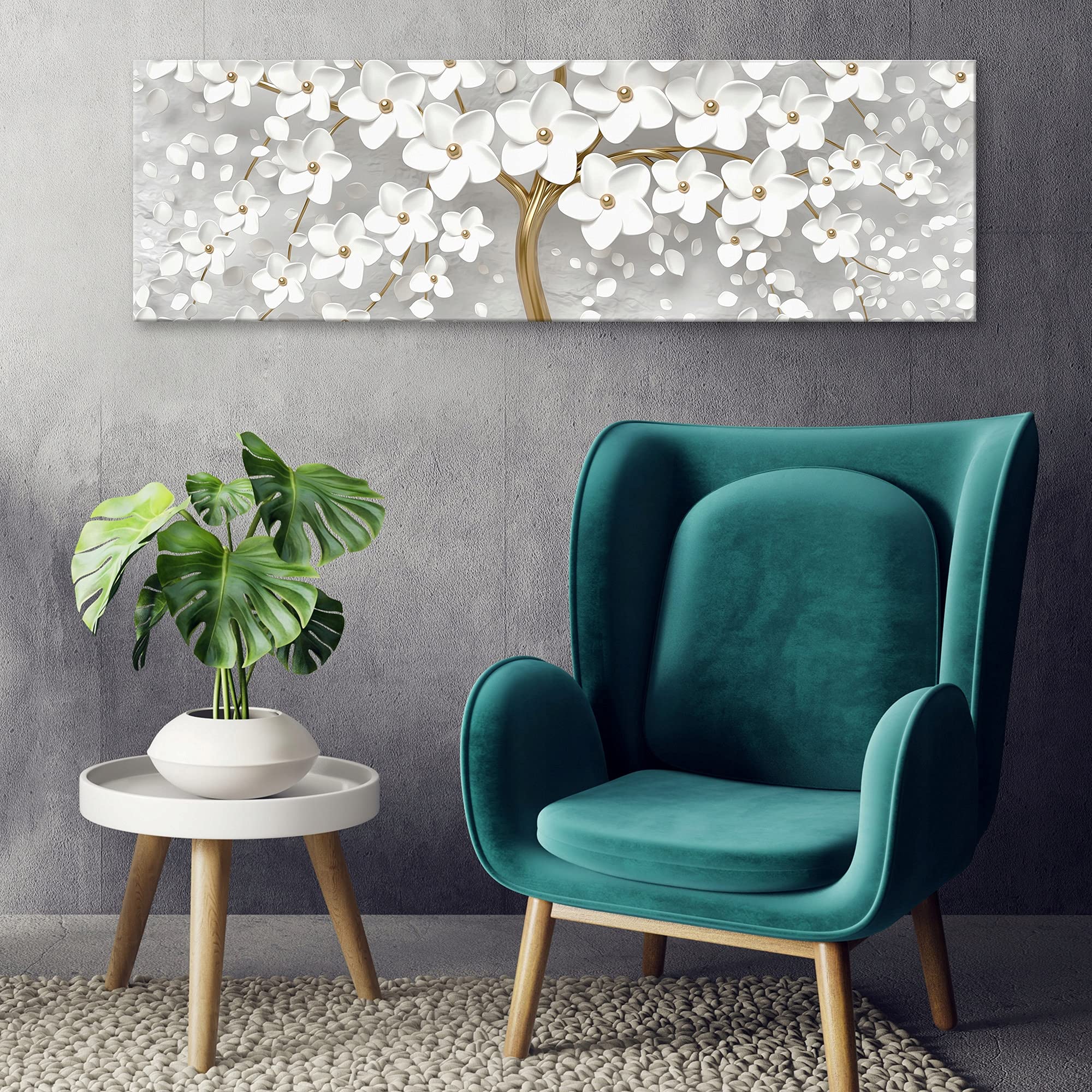 WallArena - Carta da parati fotografica - Stampe, Tela, O3 (145 x 45 cm) - Murale fotografico - Per soggiorno e camera da letto - Effetto 3D - con Colla - Fiori, Fiori, Astratti