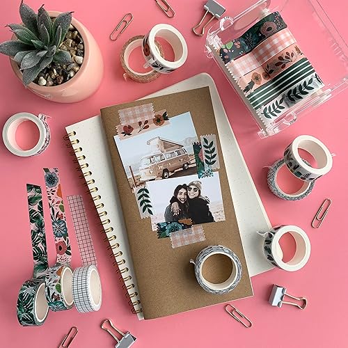 Miniatura 5 de ZYNSHE Washi Tape - Juego de 16 rollos de 0.591 in de ancho cinta adhesiva decorativa para diario, álbumes de recortes, manualidades, diarios de