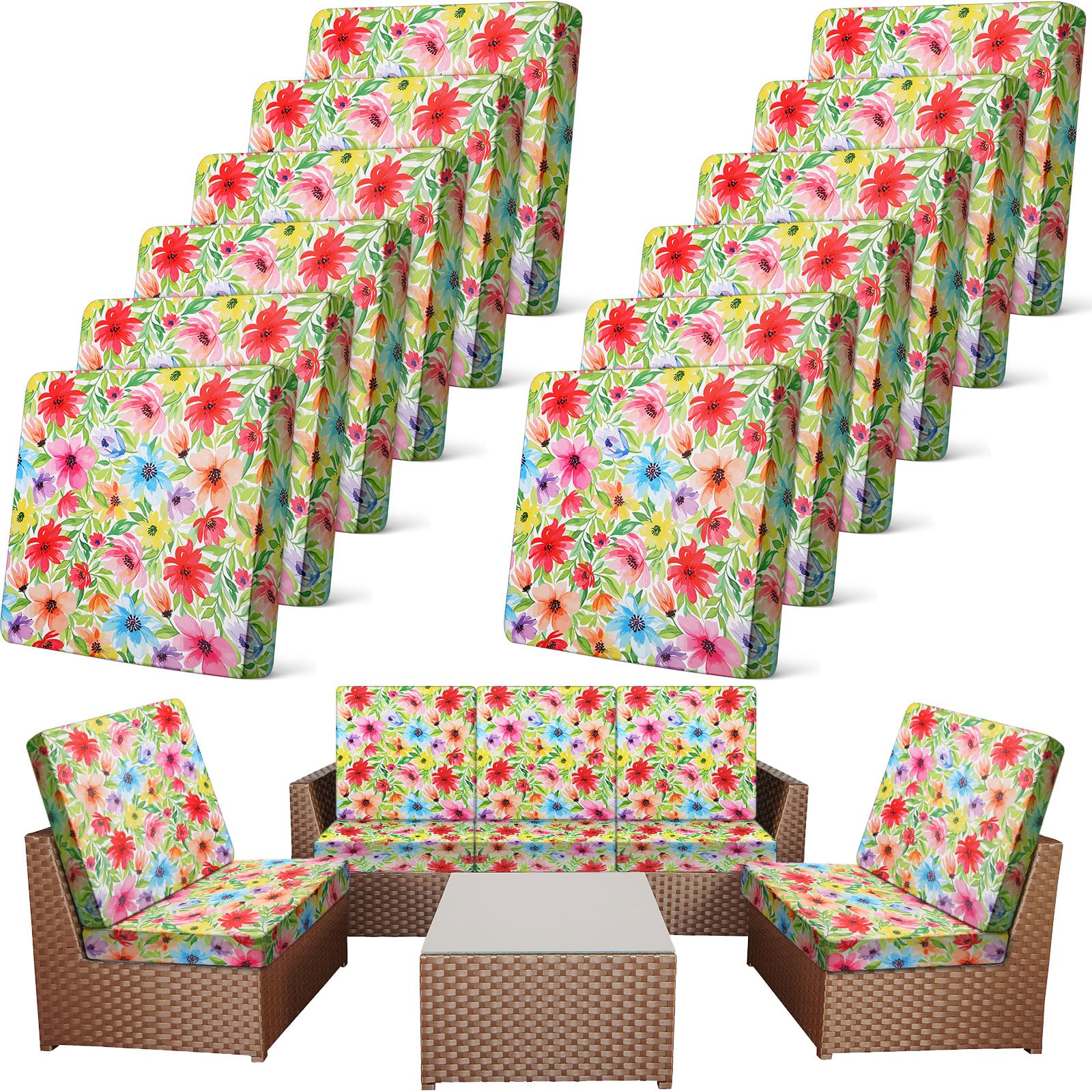 Colorful Patio Cushion Covers - 12 Pack -28