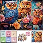 1000 Piece Puzzle for Adults, Advent Puzzle Colorful Owls 1000 Pieces Puzzles for Adults Teens Kids, Birds 1000 Pieces Jigsaw Puzzles 6 Days Holiday Puzzles Countdown to Weekend Gift