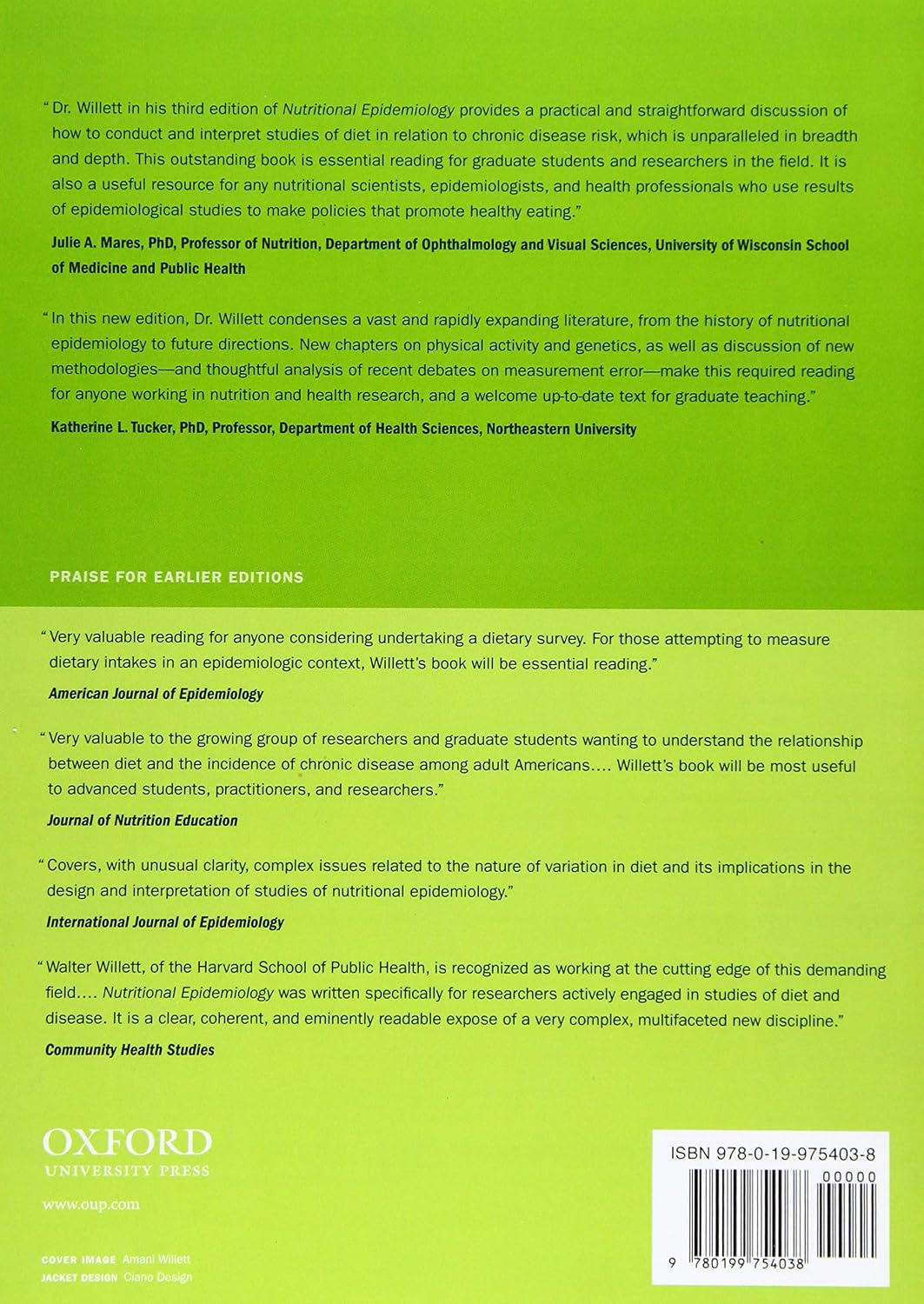 Nutritional Epidemiology (Monographs in Epidemiology and Biostatistics)