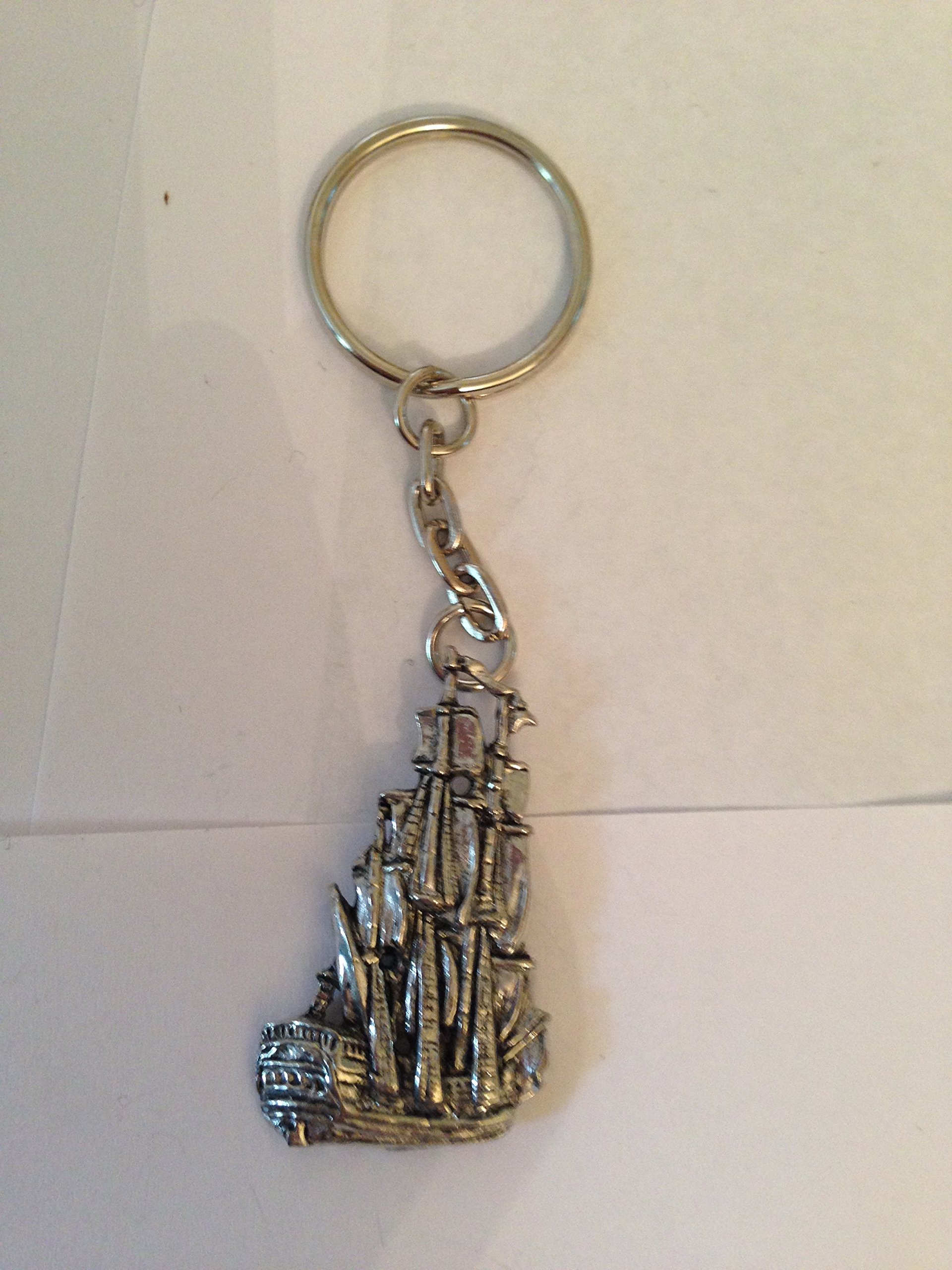 Prideindetails Silver Old Ship - Endeavour Pp-T14 Made Of Fine English Pewter On A Split Ring Keyring