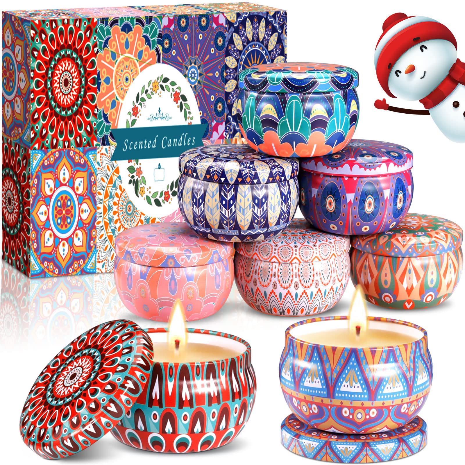 MULEVIP Juegos de Velas Aromática Perfumadas Regalo 8 PCS 2.5 Oz, de Cera de Soja Natural para Mujeres,para Yoga,Baño,Dormitorio,Aniversario Día,Madre,Día de San Valentín