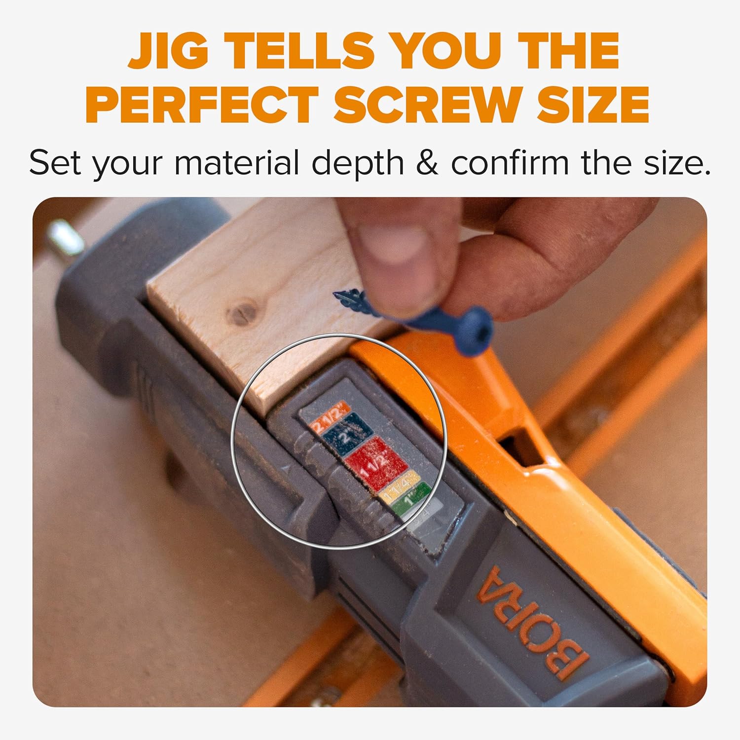 BORA Pro Compact Pocket Hole Jig, Auto Adjusting Drill Guide, Durable Pocket Hole Jig Kit for Woodworking & Tight Spaces - For Materials 1/2 inch to 1 1/2 inch Thick, Power Tool Accessory Jigs