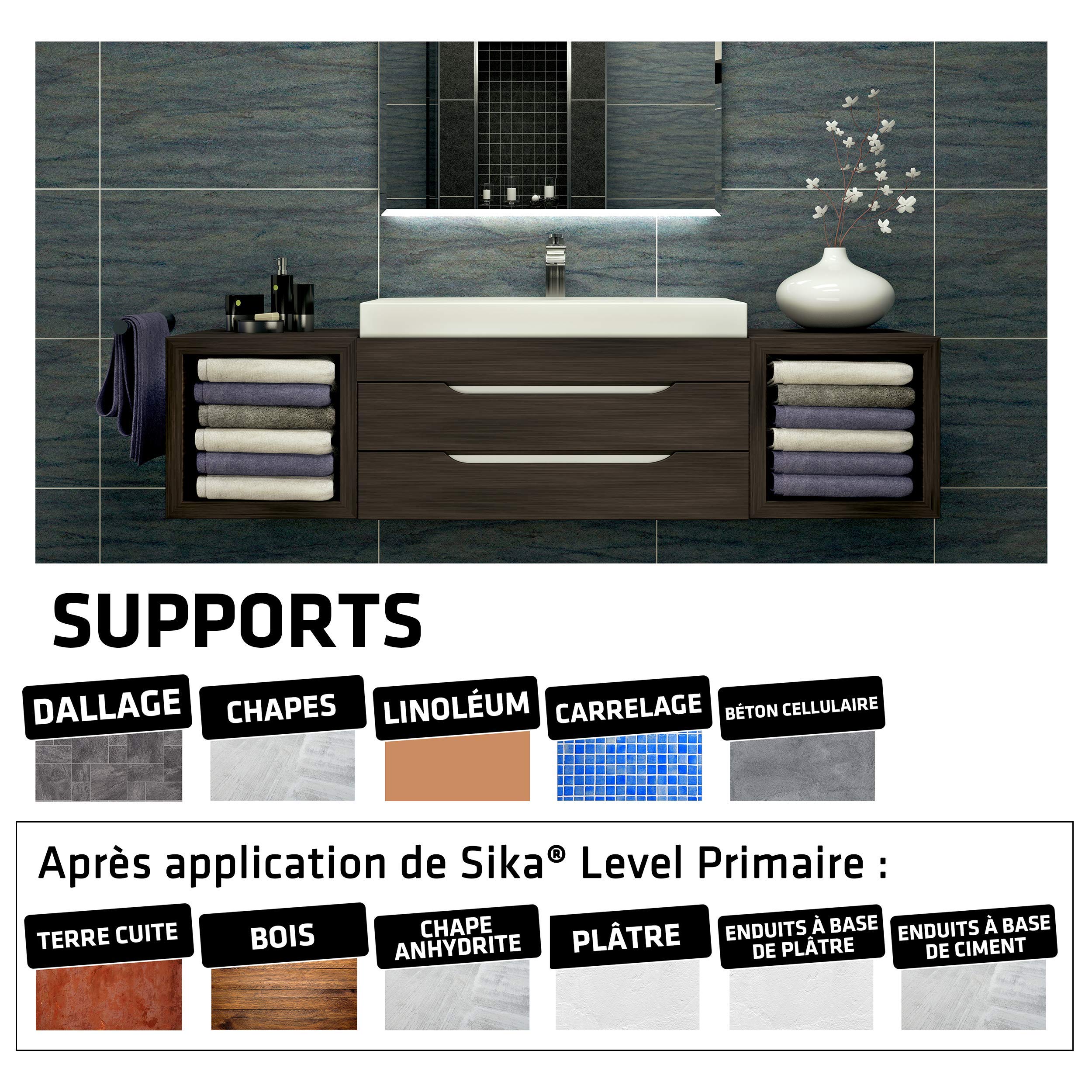 SIKA - Colle à carrelage flexible - SikaCeram 250 Super Flex Gris - Sans poussière spécial très grand format (10000cm²) - Mur et sol intérieur et extérieur - 25kg