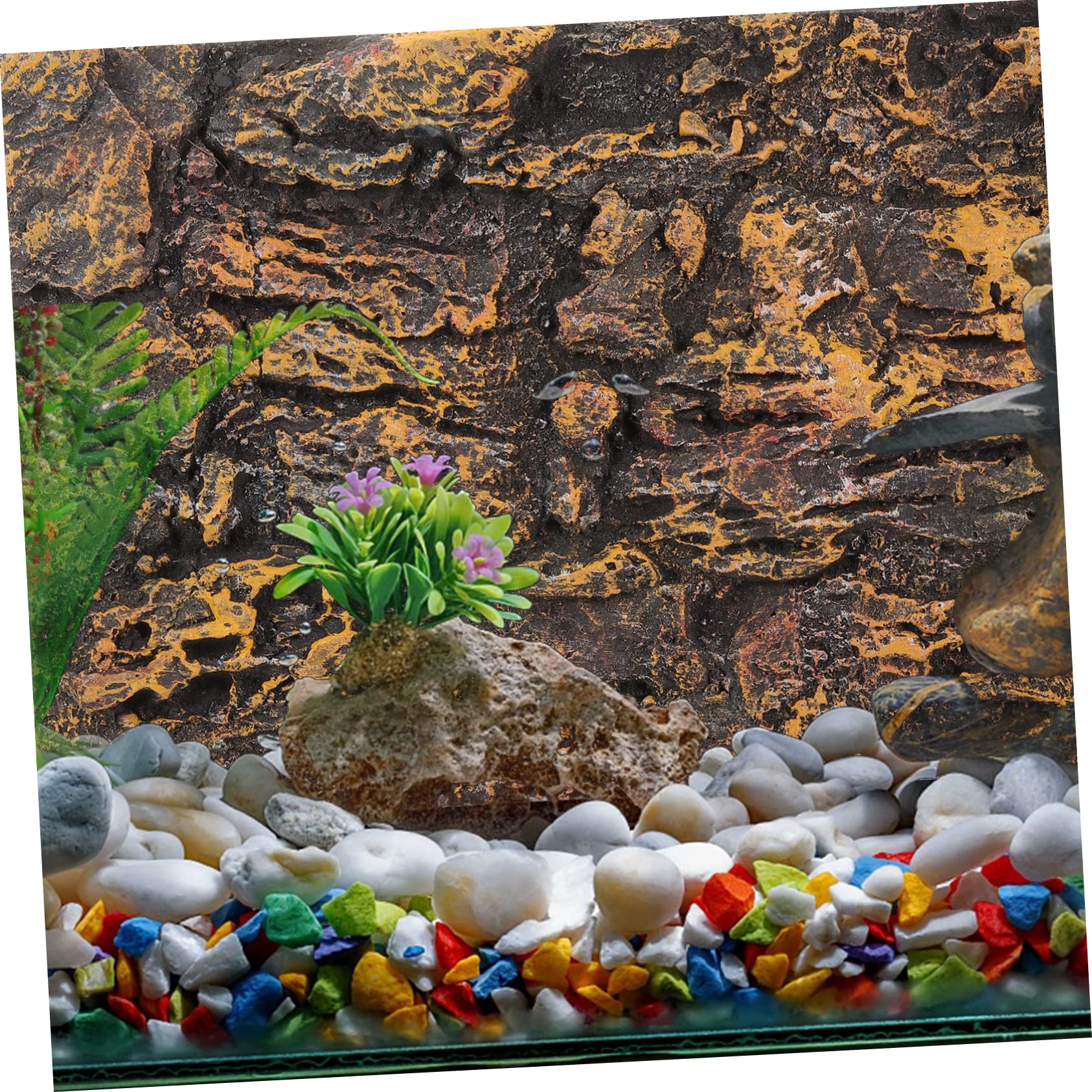 POPETPOP 10 Piezas Losa De De Fondo Tablero De Fotografía De Paisaje Fondo De Corteza De Reptil Fondo De Tanque De Serpiente Fondo De Terrario De Acuario Falso 3D Gatear PU Ladrar
