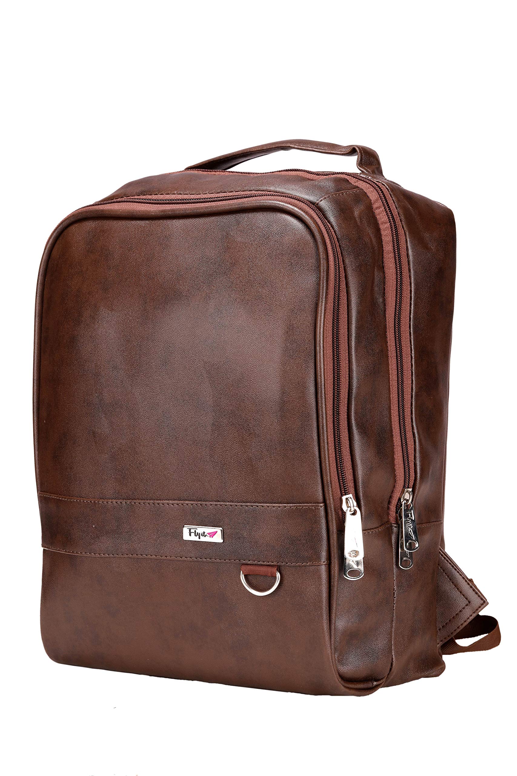 Flyit Laptop Leather Backpack 16" Inch with Amazing Business Office Organizer Bag Multipurpose for Men and Women (Unisex) (35 Litter - Brown)
