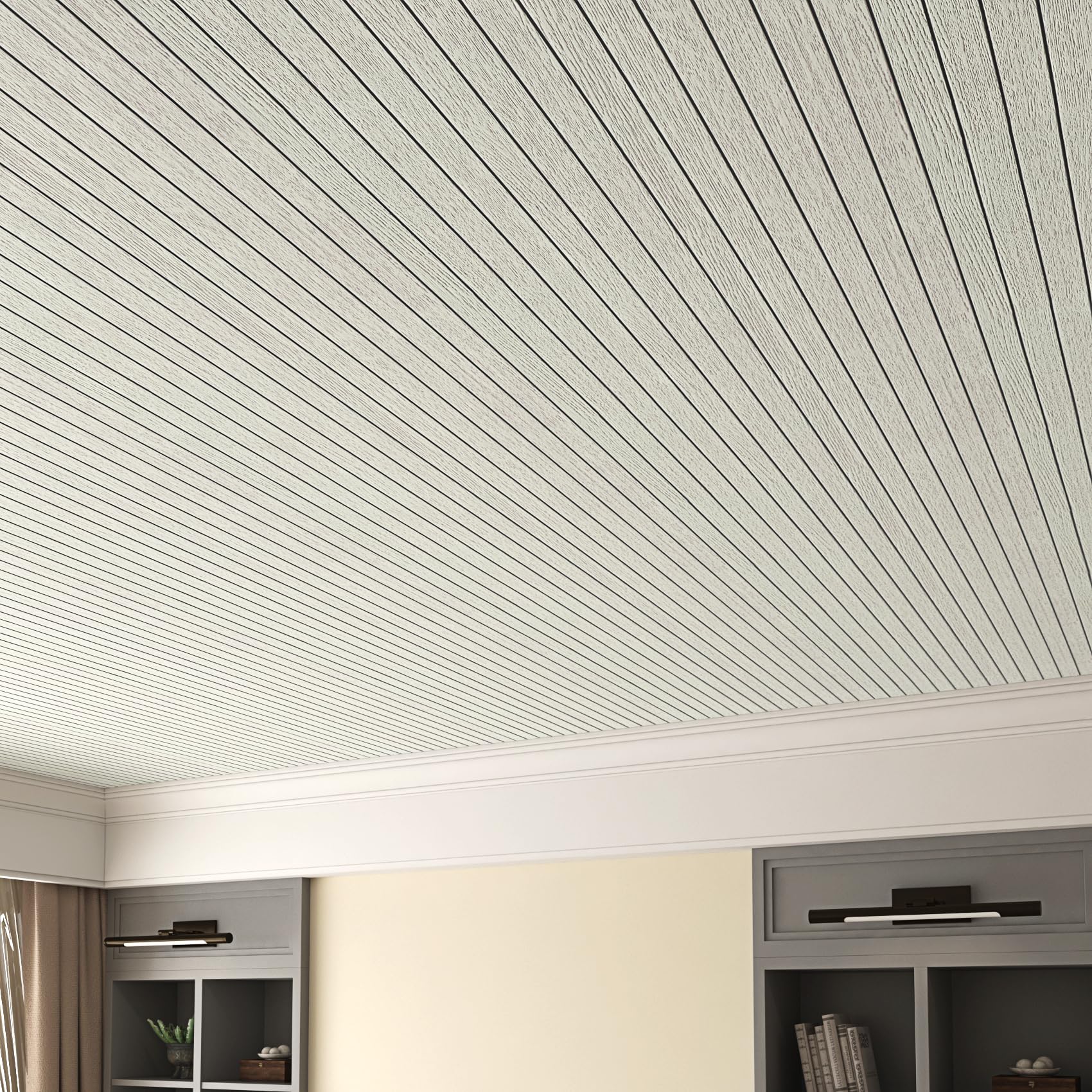 Livelynine Grueso Papel Pintado Autoadhesivo Pared Listones Madera Blanco Efecto 3D 60CMx3M Papel de Pared Adhesivo Salon Habitación Pasillo Revestimiento de Paredes Madera Claro Oficina Interiores