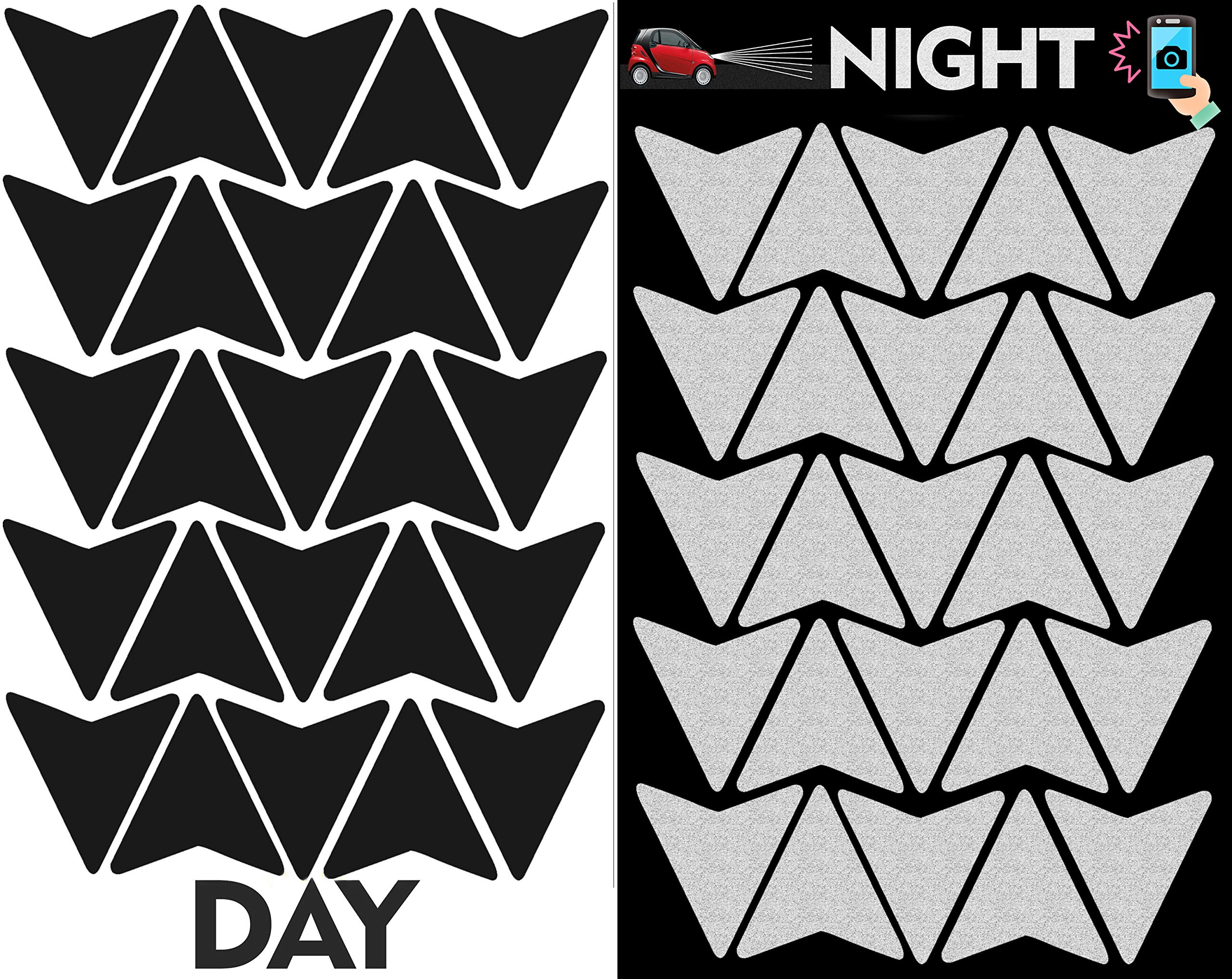 6 Adesivi Riflettenti Biomar Labs - Sticker Sicurezza Neri Per Bici, Casco E Scooter - Foto 6