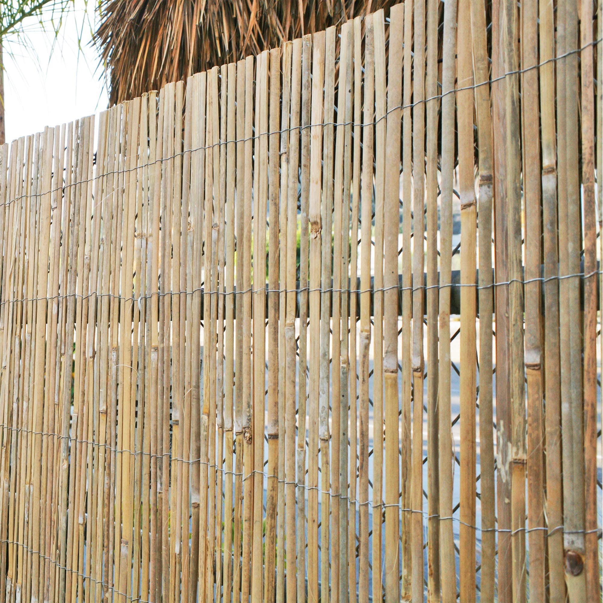 FOREVER BAMBOO Natural Finish Split Bamboo Slat Fence 6 ft H x 16 ft L