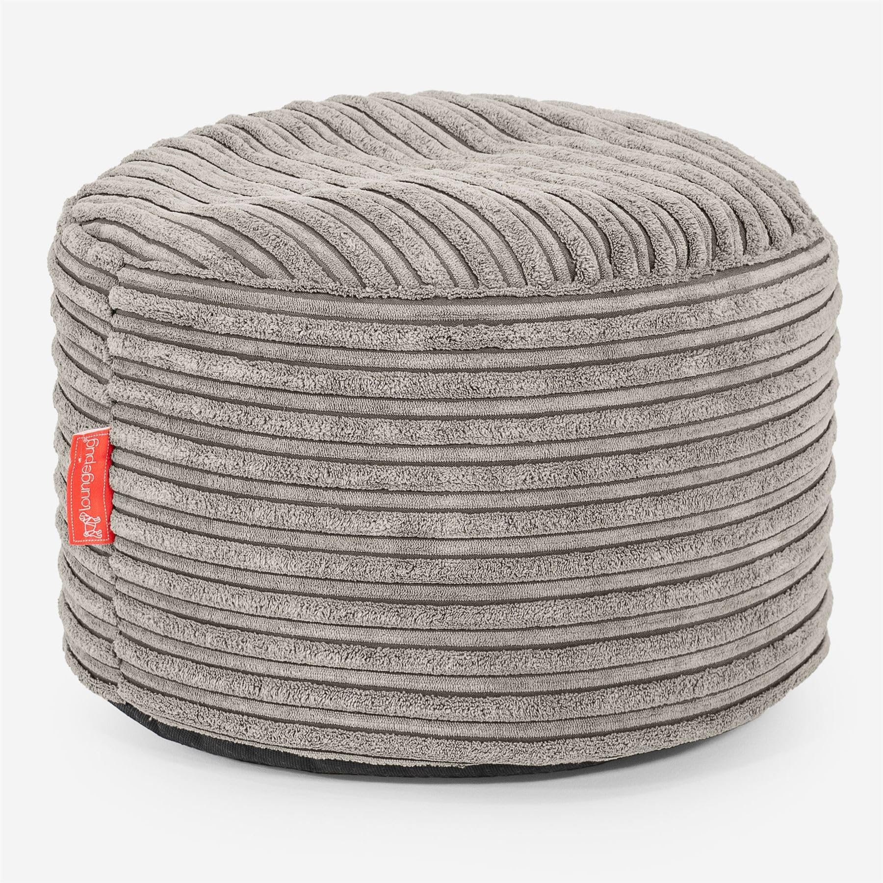 Lounge Pug Round Footstool Bean Bag Pouffe, Small Foot Rest, Cord Mink