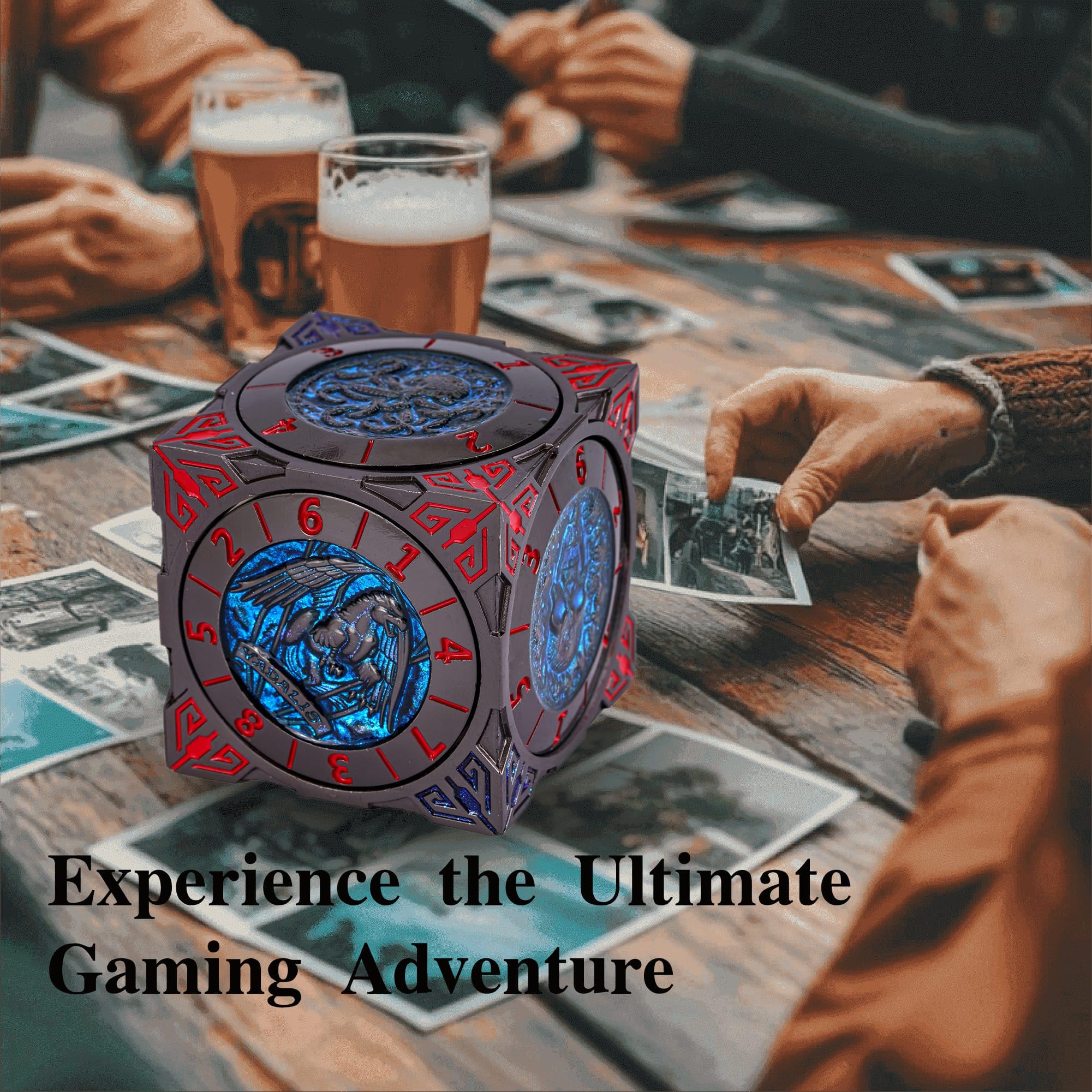 cusdie 7-in-1 Spinner Dice Set, Unique Metal D&D Dice Set including Gift Box for Role Play Game Gifts - Image 6