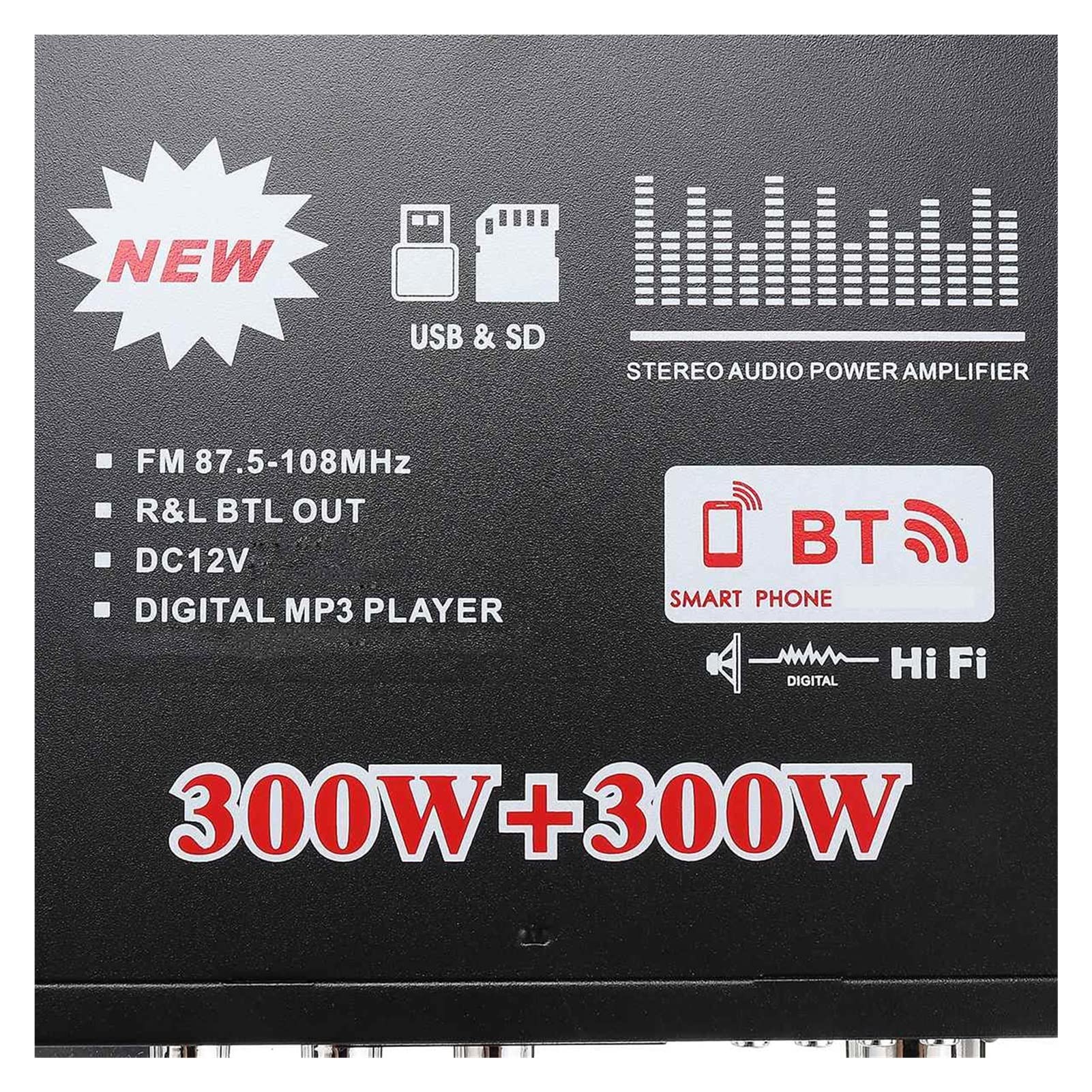 Amplificateur Audio, 800W Amplifie Accueil Amplificateurs Audio Amplificateur Bluetooth Subwoofer Amplificateur Home Théâtre Système sonore Amplificateur Professional(Amplifier and light)