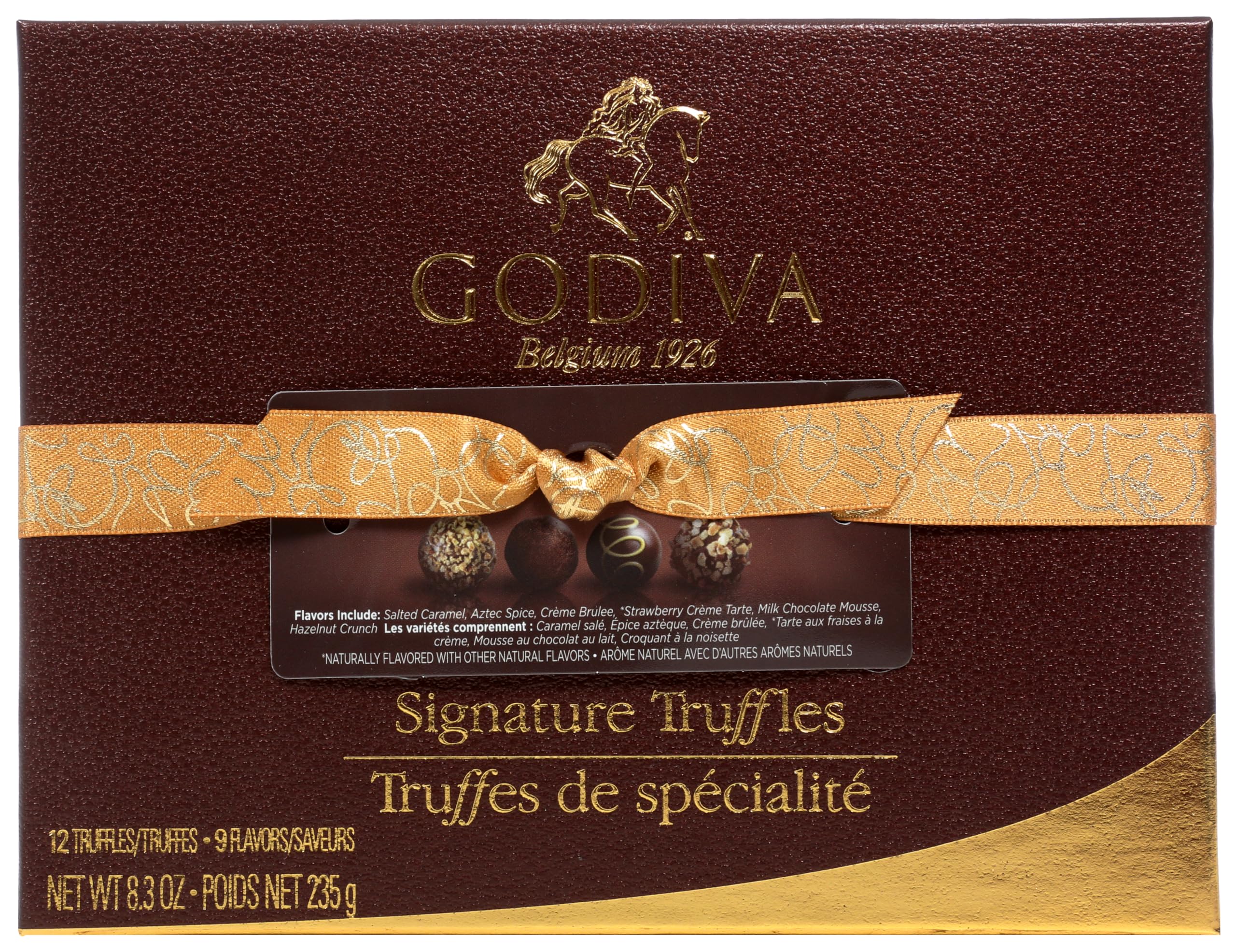 Godiva Chocolatier Assorted Chocolate Truffles Gift Box, Gold Ribbon, 12 pc.