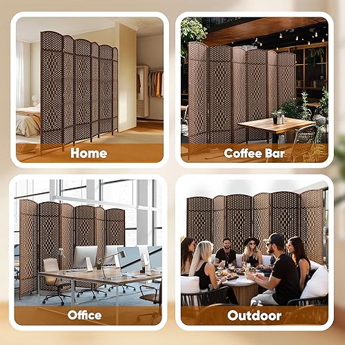 Miniatura 8 de JOSTYLE Divisor de habitación, pantalla de privacidad extra ancha de 6 pies de alto, pantallas de privacidad plegables con separadores de habitación