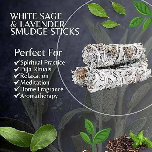 Vista 48 de Paquete de 3 barras de mezcla de salvia blanca para limpieza, meditación, yoga y manchas, salvia blanca orgánica mezclada con canela, copal, ruda