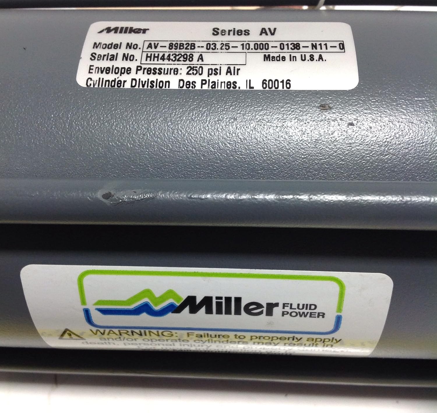 MILLER SERIES AV AIR CYLINDER AV89B2B 03.2510.0000138N110 105484