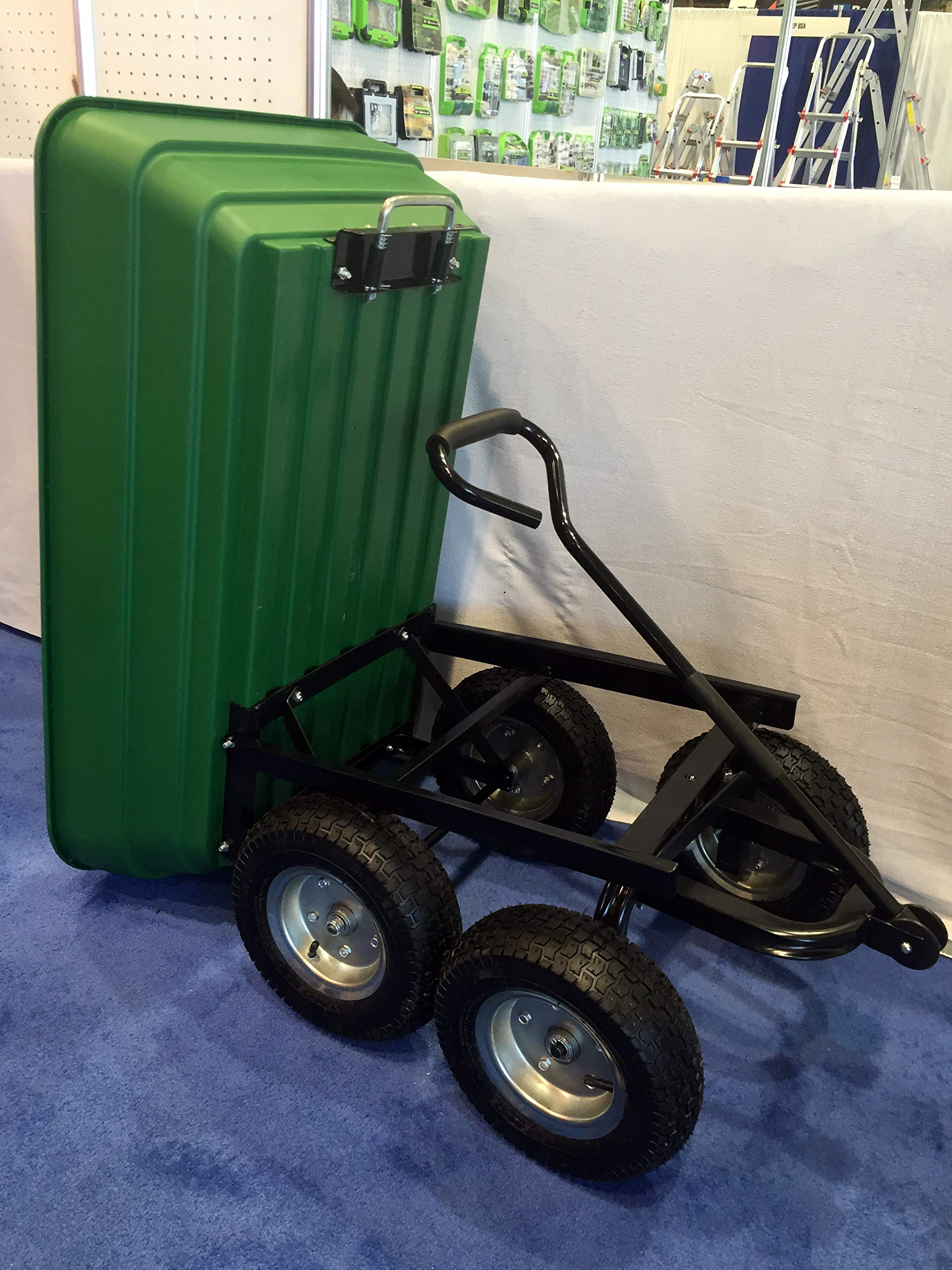 Herzberg Chariot de Jardin à Main 75 L HG8028-75, Capacité 200 Kg, Vert