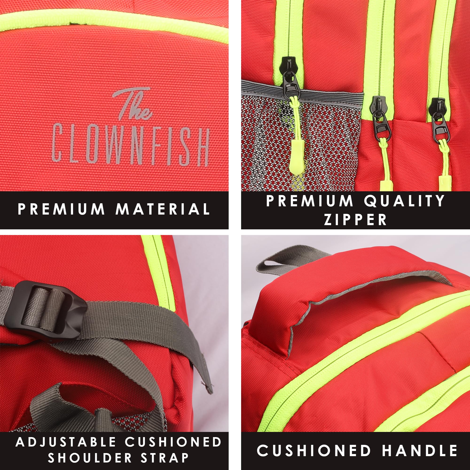 THE CLOWNFISH Madison Series 23 liters Polyester 15.6 inch Laptop Backpack with Backpack Cover Office College School Bag Travel Backpack For Men and Women (Red) 3