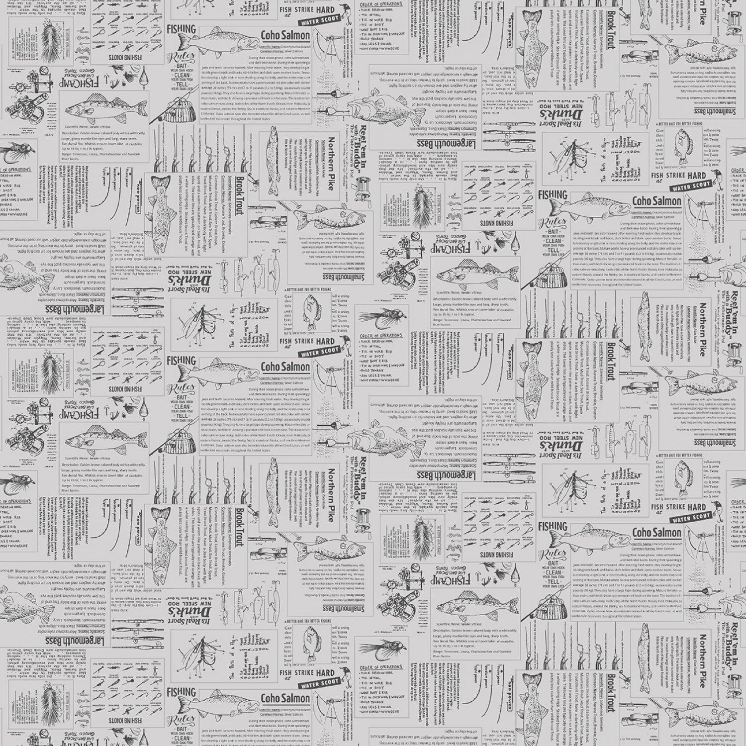 Studio E River Rhythms 7960 09 Dove Newsprint Cotton Quilting Fabric