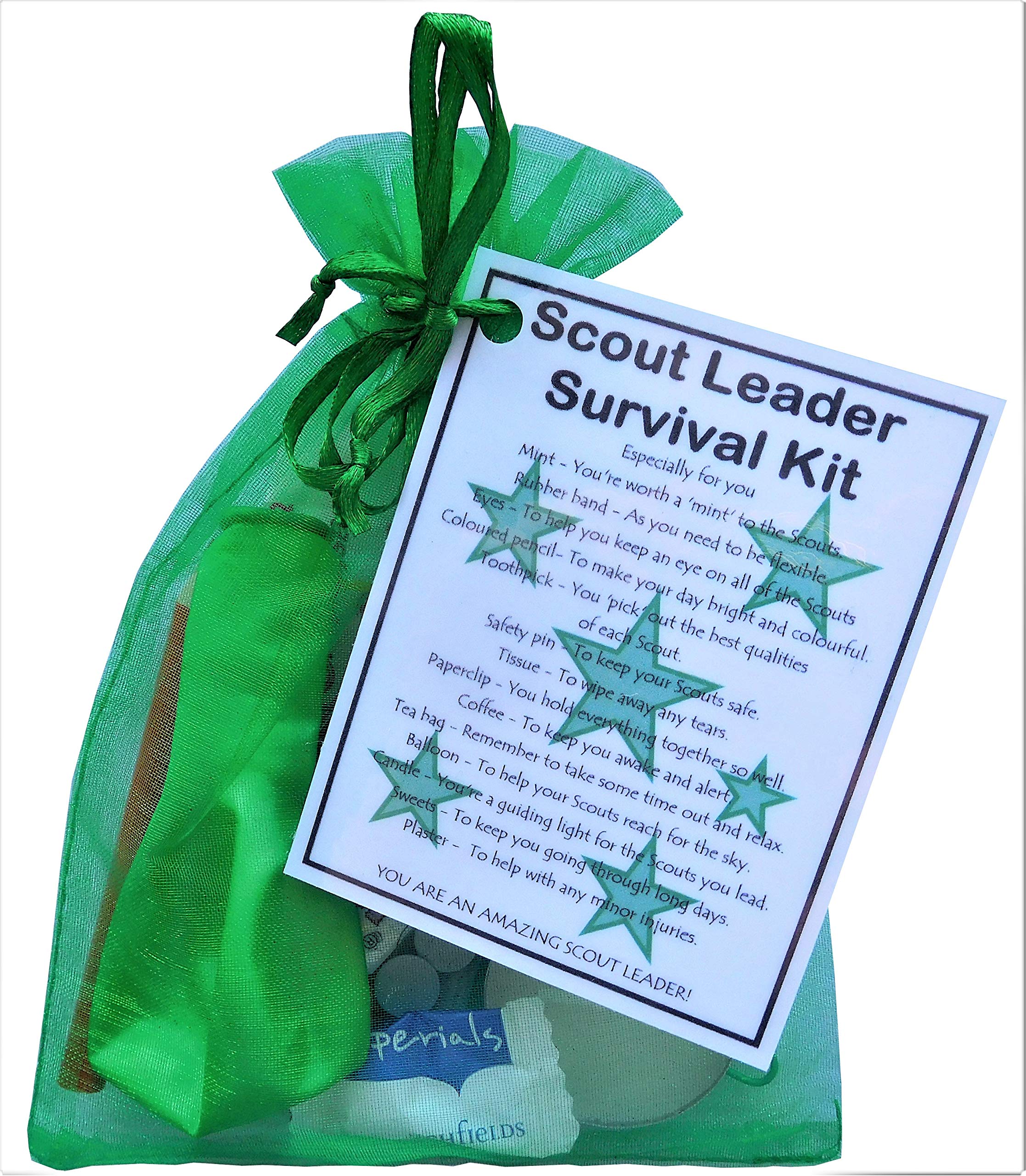 Smile Gifts Uk Green Scout Leader Survival Kit Gift (Great Present For Christmas, End Of Term, Leaving Gift, Thank You Gift Or Just Because...) Scout Leader Gift, Gift For New Scout Leader