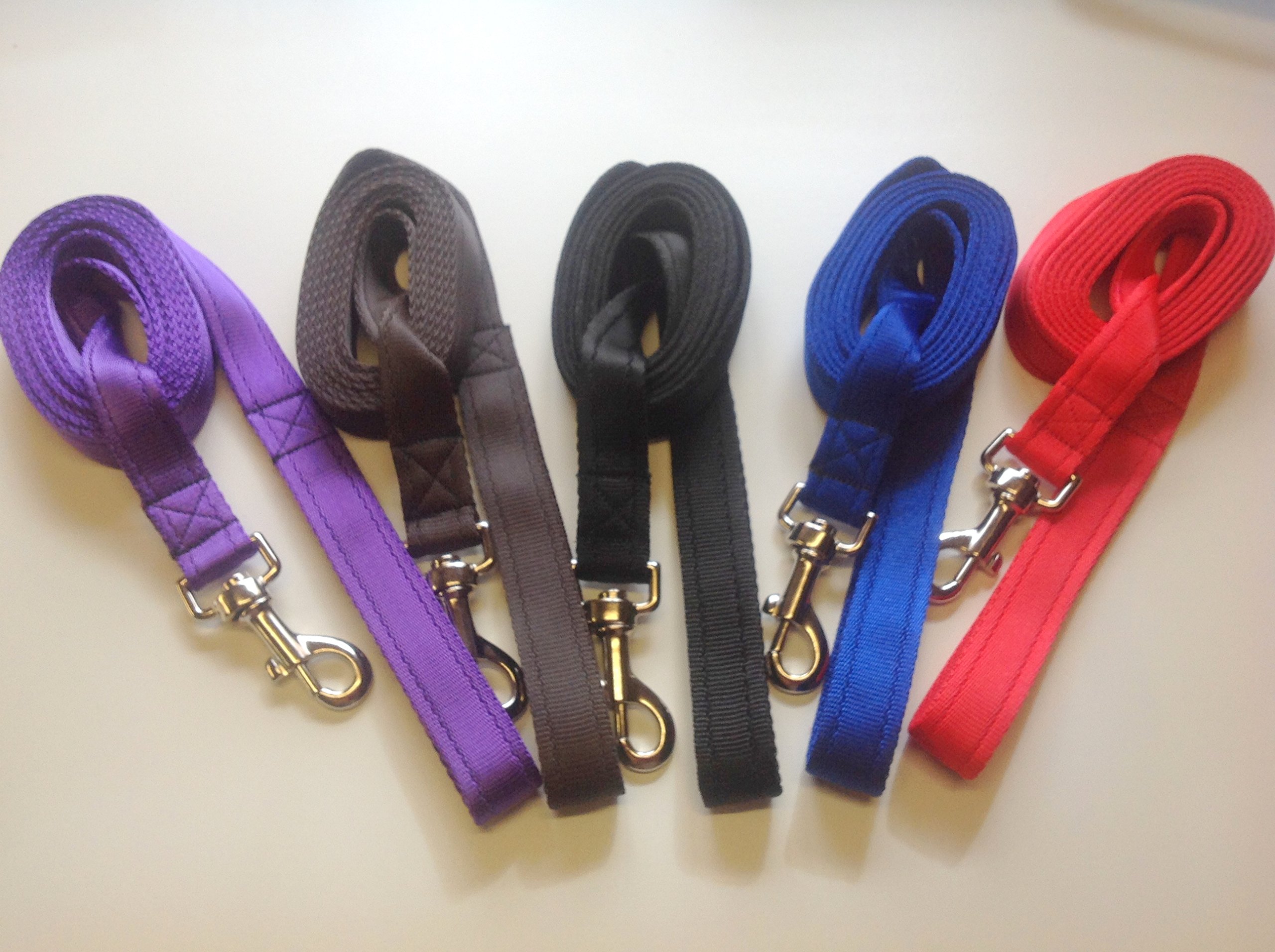 K9 SOFT CUSHION WEBBING TRAINING-TRACKING-LUNGE-OBEDIENCE-LONG LINE LEAD 25MM (Purple, 5 meter)