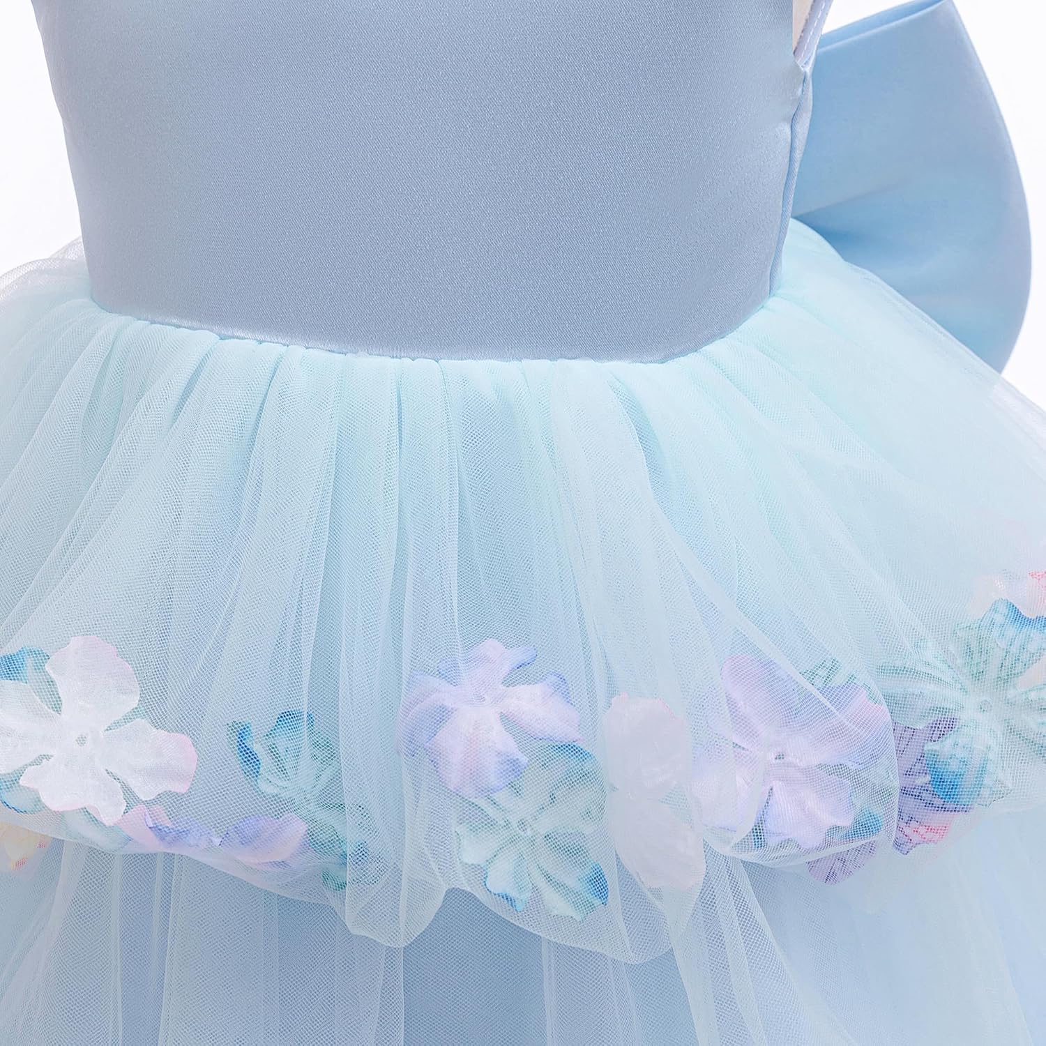 FGTWGS Baby Flower Girl Dress Wedding Bowknot V Back Infant Tulle Tutu Birthday Formal Party Dresses - Image 6