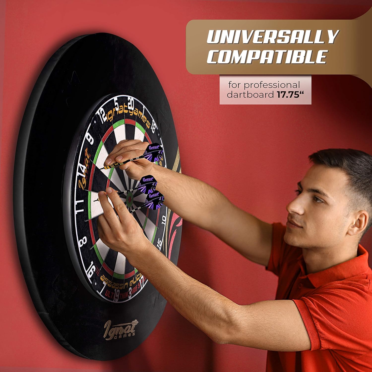 IgnatGames Dart Board Wall Protectors - EVA Foam Dartboard Backboard for Sisal/Bristle Dartboards - Round Dartboard Surround : Sports & Outdoors