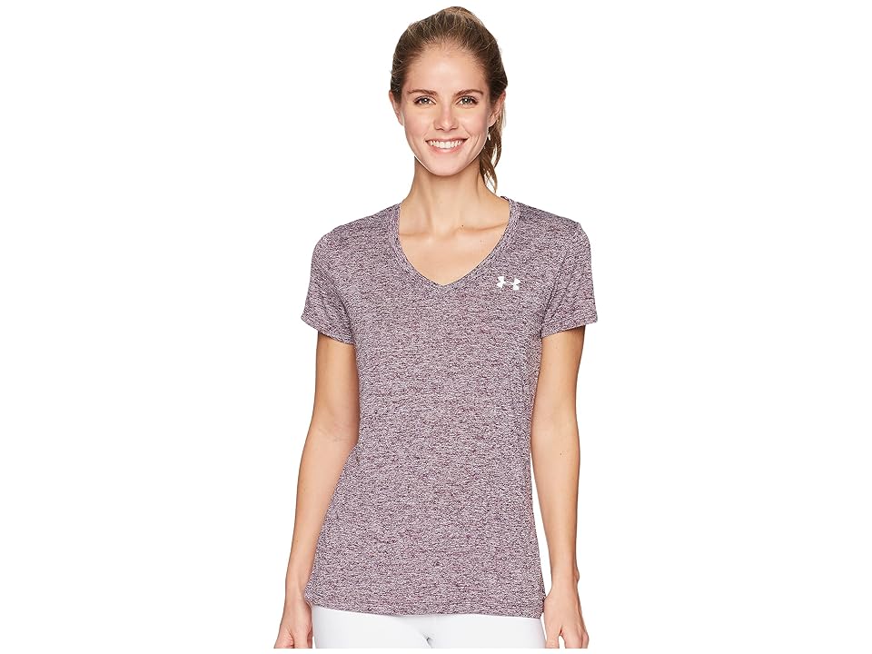 

Under Armour UA Techtm Twist V-Neck (Merlot/Metallic Silver) Women's Short Sleeve Pullover