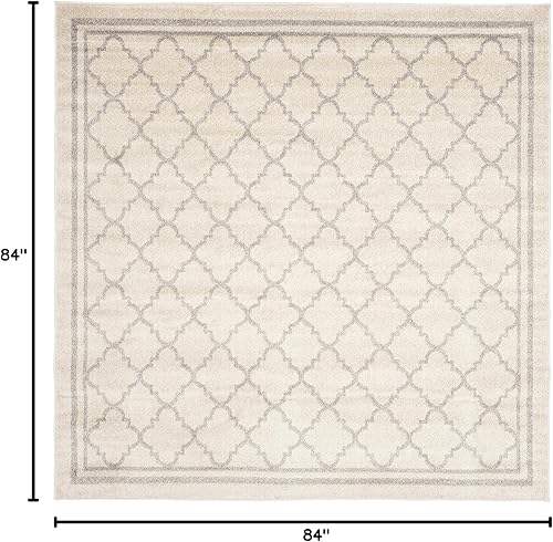 Vista 260 de Safavieh Amherst Collection AMT422B - Alfombra para interiores y exteriores, color gris claro y beige