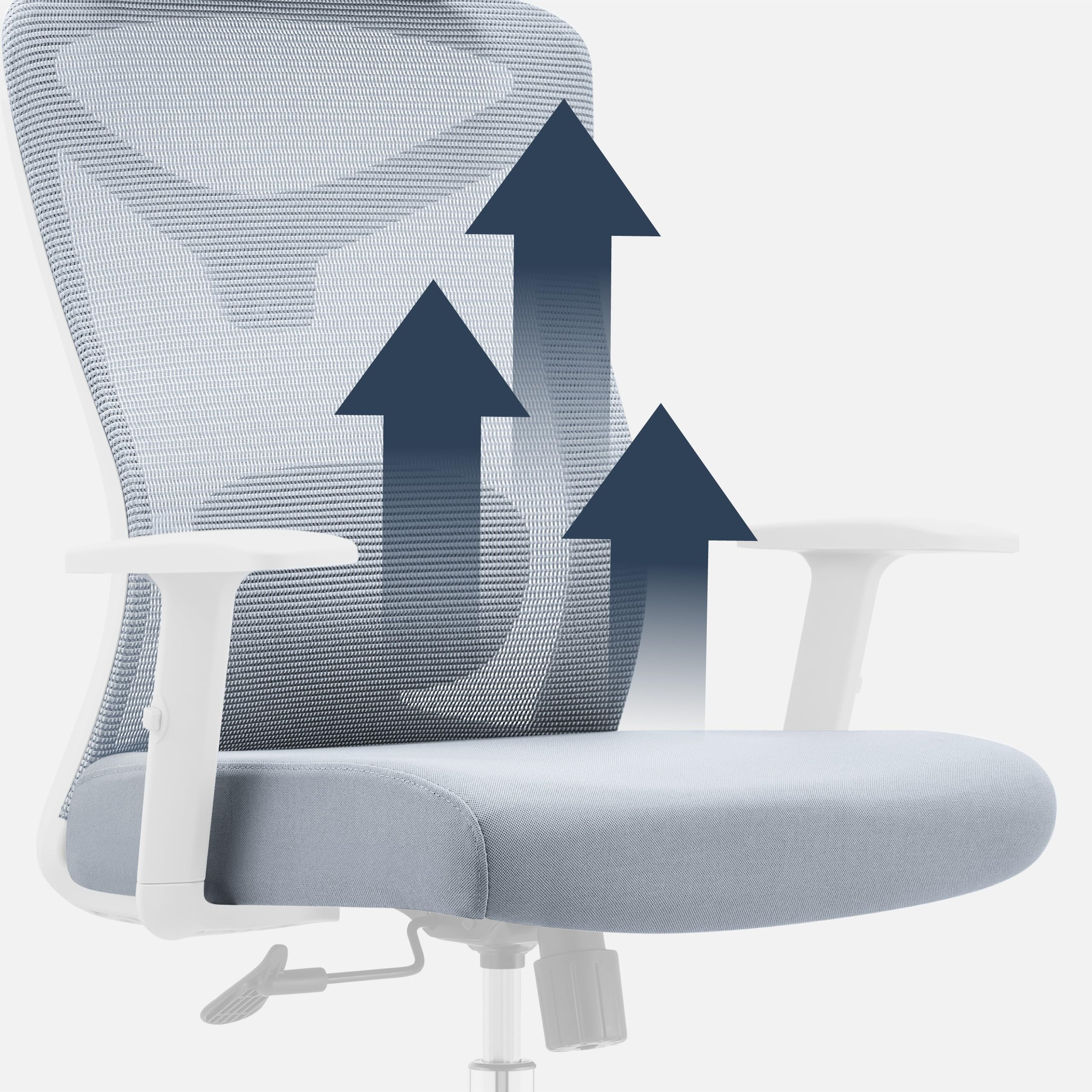 MARK ADLER Manager 2.6 ergonomiczne krzesło biurowe – krzesło biurowe – krzesło komputerowe z regulowanym podparciem lędźwiowym – krzesło obrotowe z funkcją przechylania – siatka – do 150 kg – szare