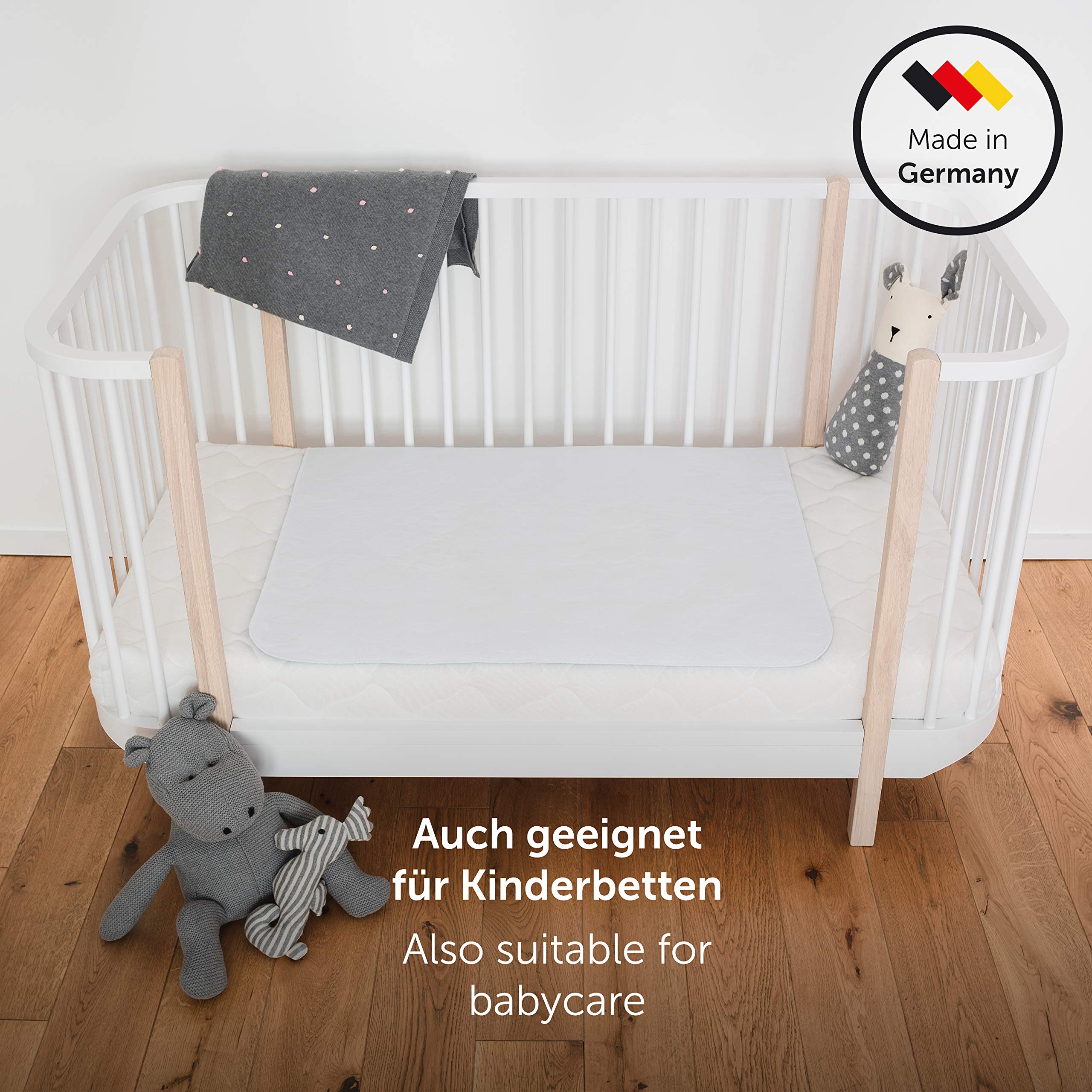 Blumtal® Podkład na nietrzymanie moczu 75x90 cm pranie w pralce - Wkładka do łóżeczka dla niemowląt - Certyfikat OEKO-TEX - Wodoodporny podkład na nietrzymanie moczu 75x90 cm - Zestaw 2 szt