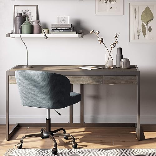 Miniatura 17 de SIMPLIHOME Erina Desk - Escritorio de madera maciza de acacia y metal de 60 pulgadas de ancho en color marrón carbón envejecido, mesa industrial