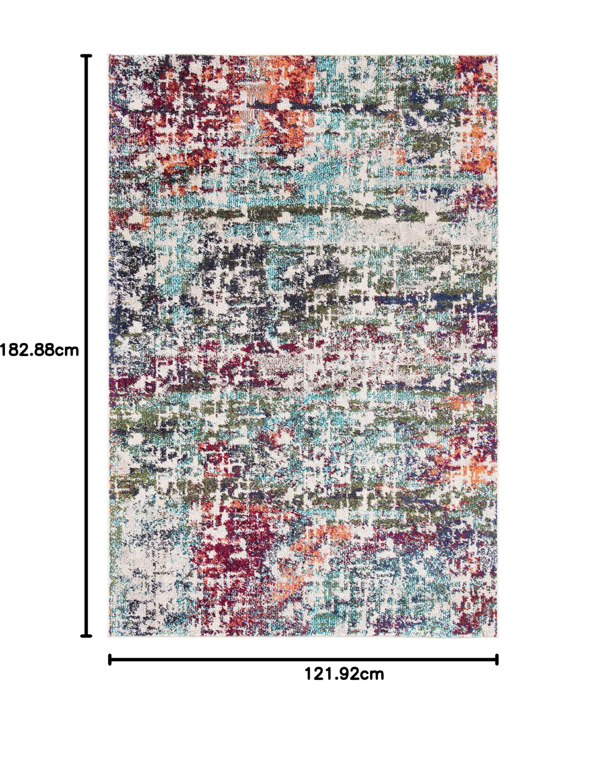 SAFAVIEH Tapis Contemporain pour Salon, Salle à Manger, Chambre à Coucher - Madison Collection, Tapis à Poil Court, Bleu et Vert, 122 X 183 cm