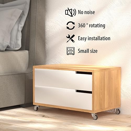 Miniatura 5 de Ruedas pequeñas de 1 pulgada para muebles, juego de 4 ruedas pequeñas de capacidad total de 90 libras (sin freno)