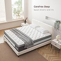 Vista 4 de LMANKBK Colchón King híbrido de resortes interiores de 14 pulgadas en una caja con espuma viscoelástica de gel, colchón de resortes helicoidales