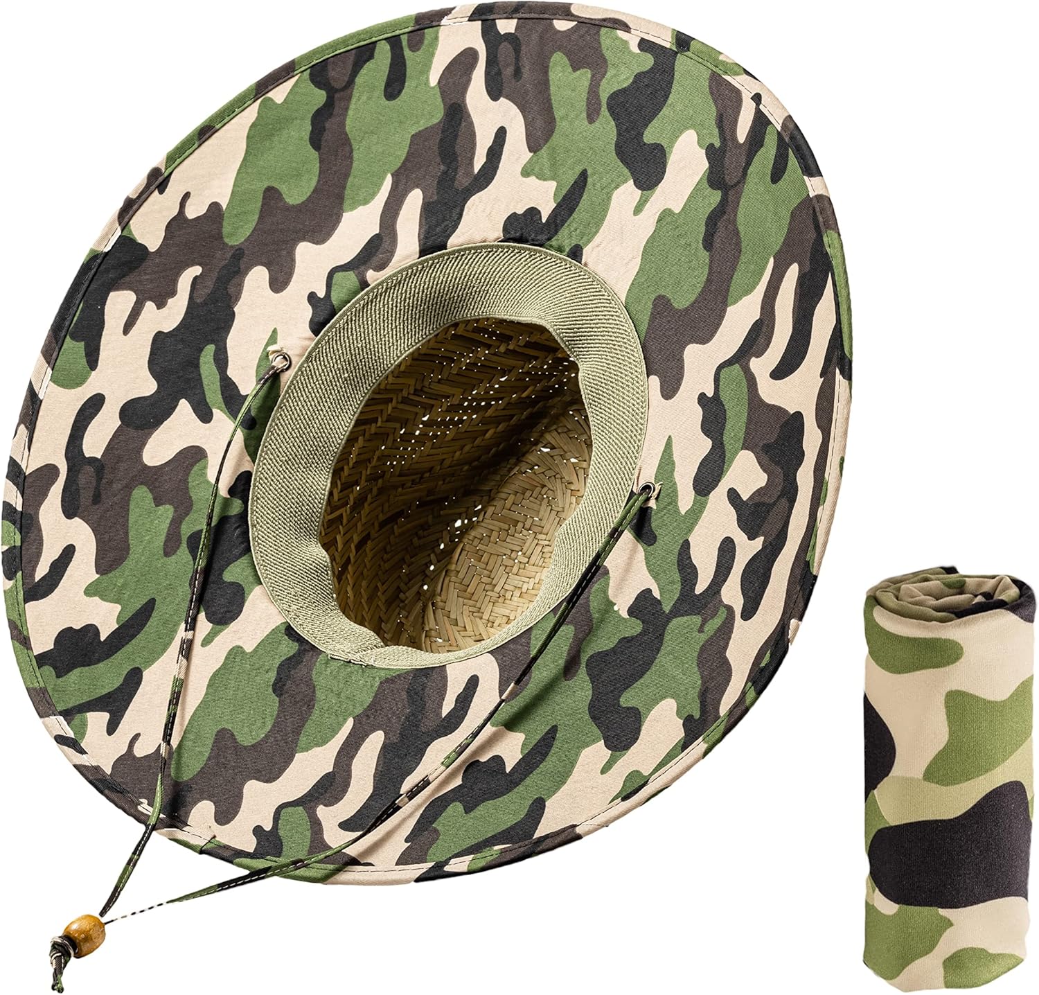 Summer Straw Hats Mens Women's Printed Pattern Sun Hat Straw Beach Hat for UV Sun Protection with 1 UV Face Shield