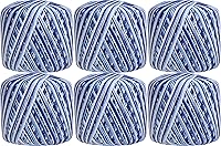 Vista 50 de Threadart - Paquete de 6 bolas de hilo de ganchillo multicolor 100% algodón puro, color 52