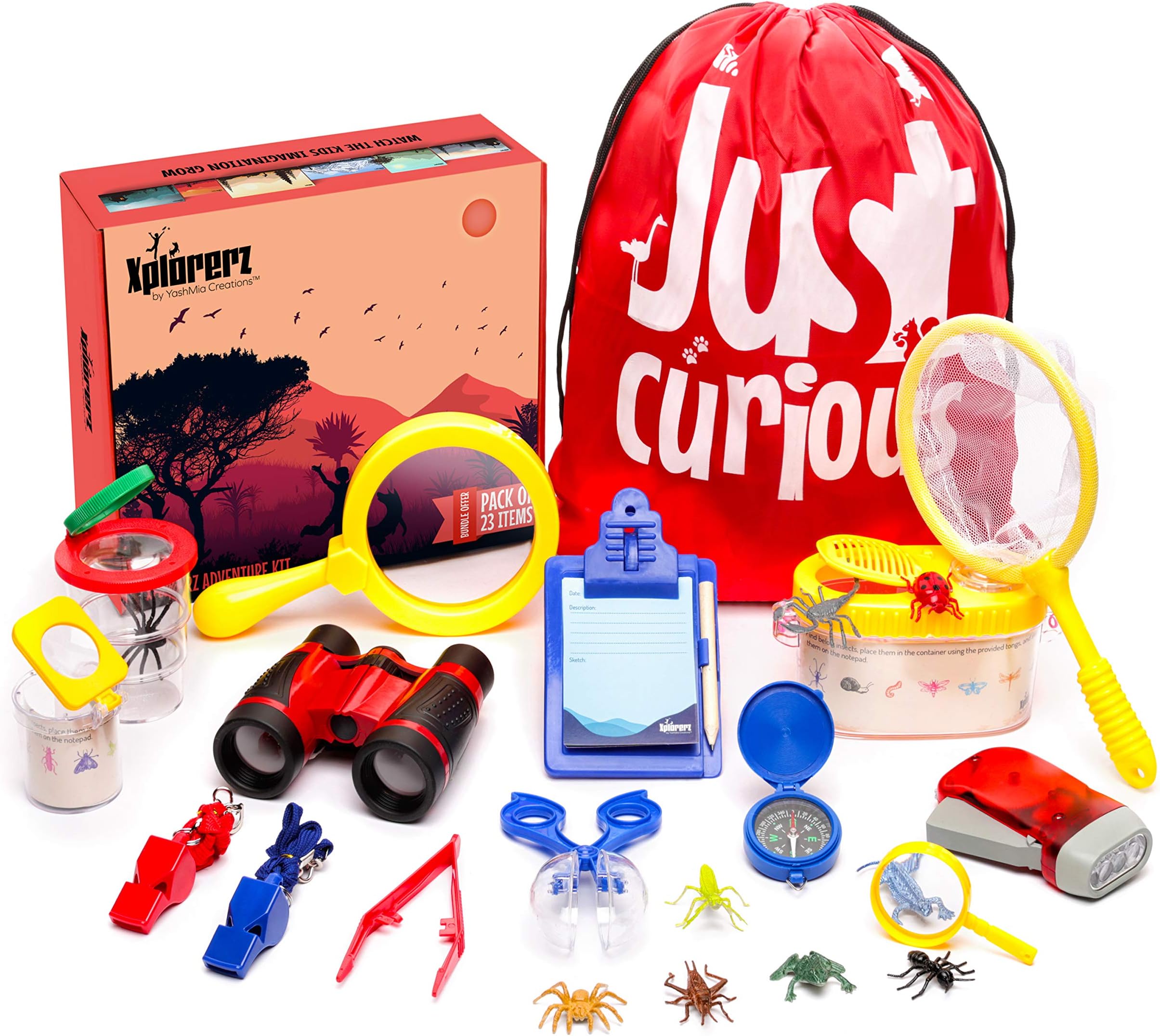 Xplorerz 23-PACK Outdoor Explorer Kit For Kids, Kids Explorer Kit, Kids Bug Catcher Kit For Kids, Outdoor Exploration Kit For Kids, Explorer For Boy