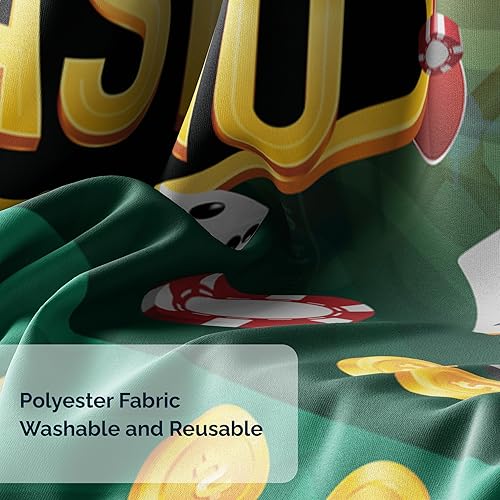 Miniatura 3 de Telón de fondo de fiesta nocturna de casino, tarjetas de ruleta de póquer, decoración de fondo temático, decoración de fondo verde, rojo y dorado,