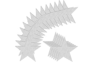 100PCS Glitter Silver Five Star Cutouts