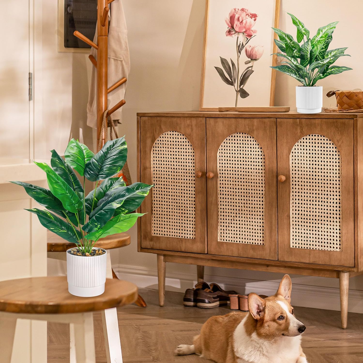 Der Rose 2 Pack 16" Fake Plants Artificial Tropical Plants Indoor Faux Greenery for Home Office Desk Bathroom Decor - Image 5