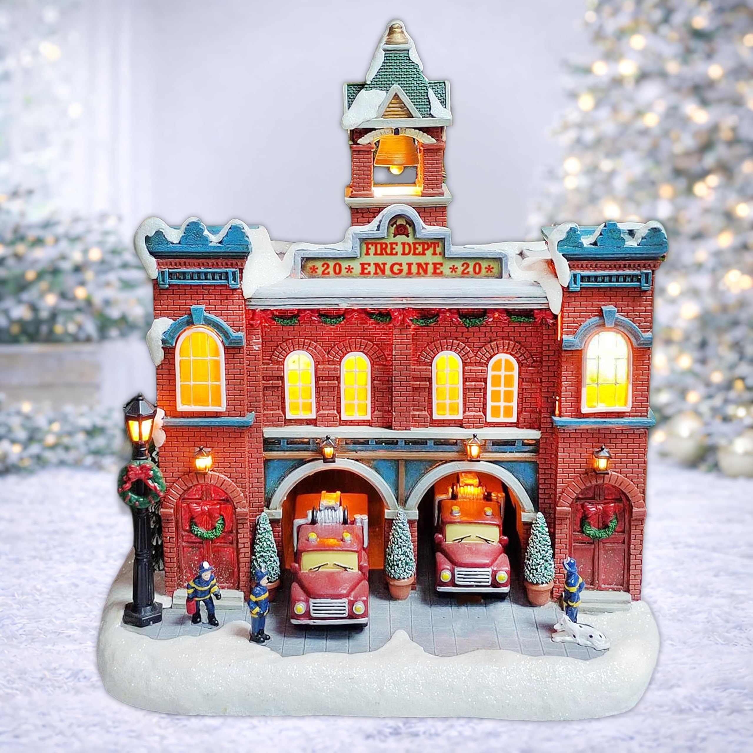 レア　Department 56　ハウスライト　消防署　ビンテージ Amazon.com: MOMENTS IN TIME Vintage Fire Department Christmas