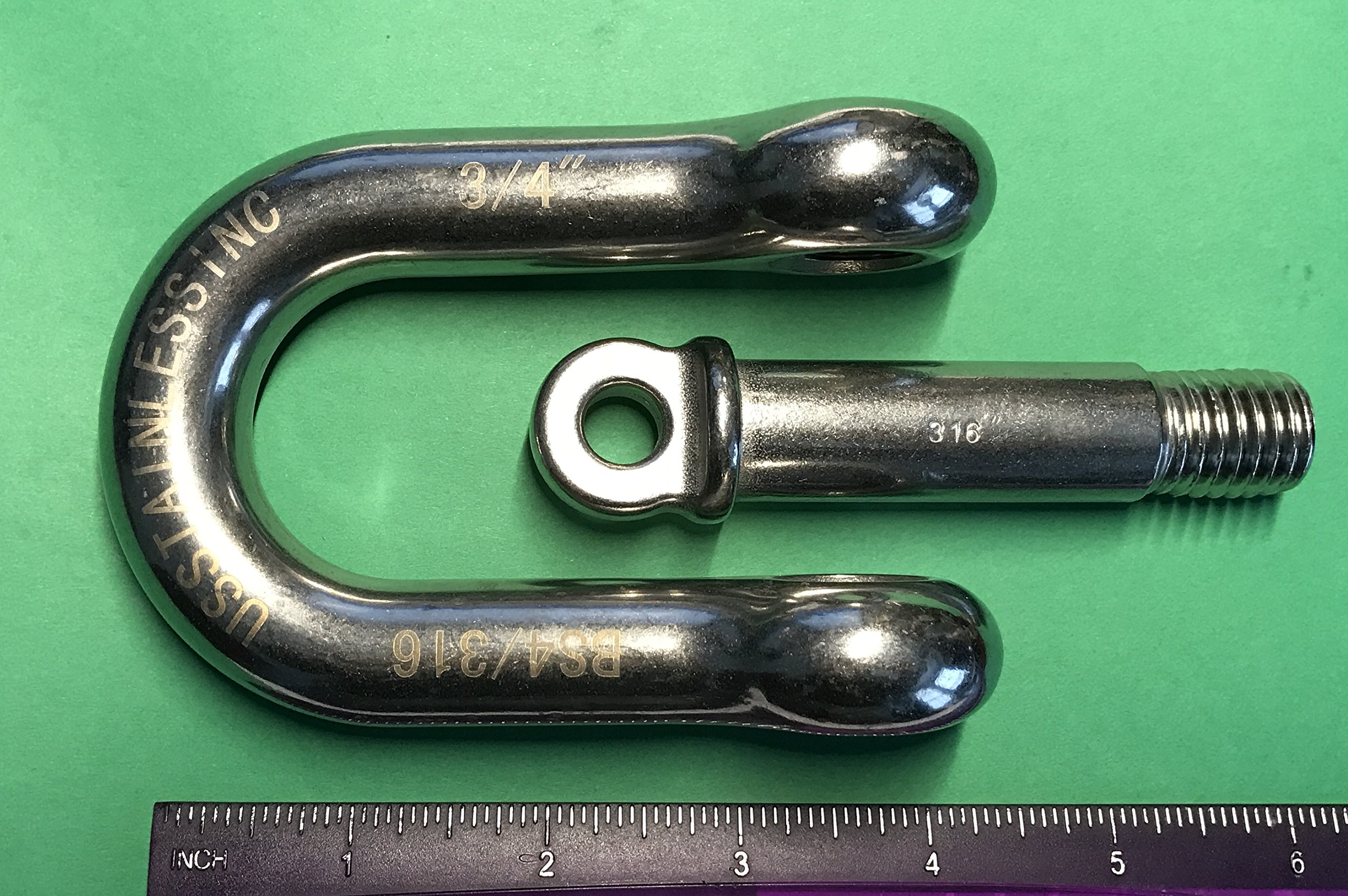 M4 Langer D-Schäkel Aus A4 Edelstahl (Marine Grade 316) – Für Rigging Und Hebetätigkeiten