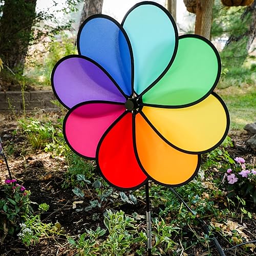 Miniatura 2 de In the Breeze Rainbow Dazy 2803 - Hilandero de jardín de 8 pétalos, 19 pulgadas