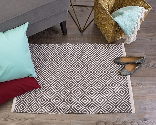 Miniatura 9 de DII Alfombra de algodón tejida, alfombras de área para cocina, dormitorio, baño o entrada, alfombra pequeña, 2 x 3, color negro degradado